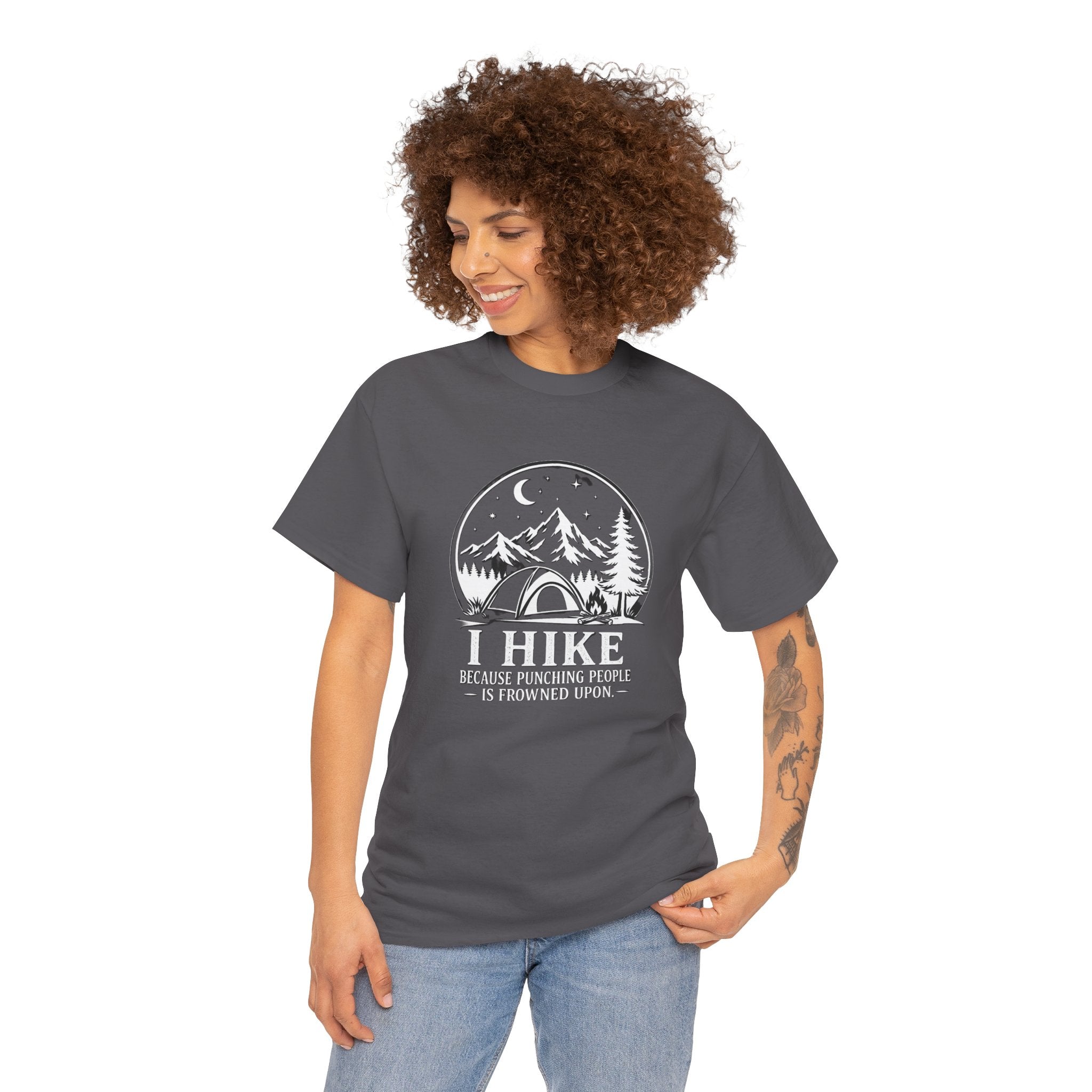Hike More Tee — Vintage Mountains & Campsite Graphic T-Shirt