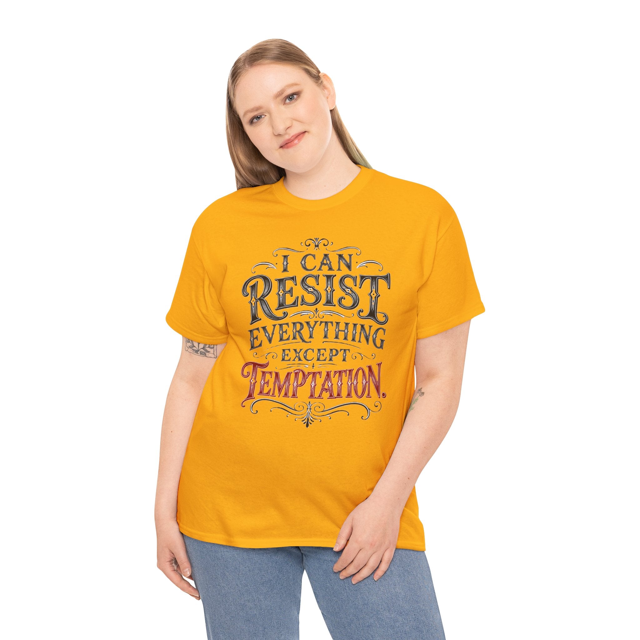 I Can Resist Everything Except Temptation T-Shirt | Oscar Wilde Quote Tee | Unisex Vintage Typography
