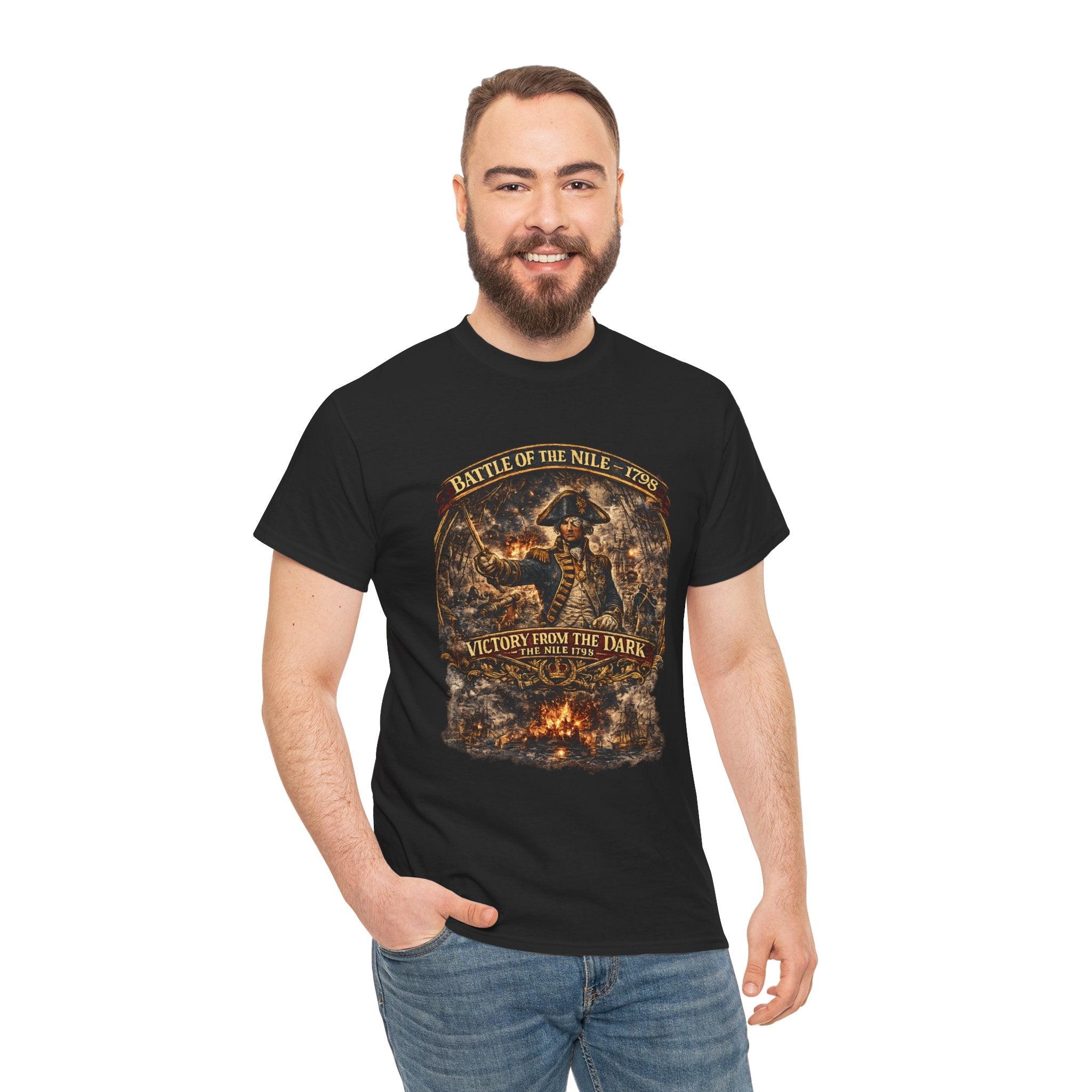 Battle of the Nile Graphic Tee — "Victory Among the Stars" Vintage Naval Battle Shirt