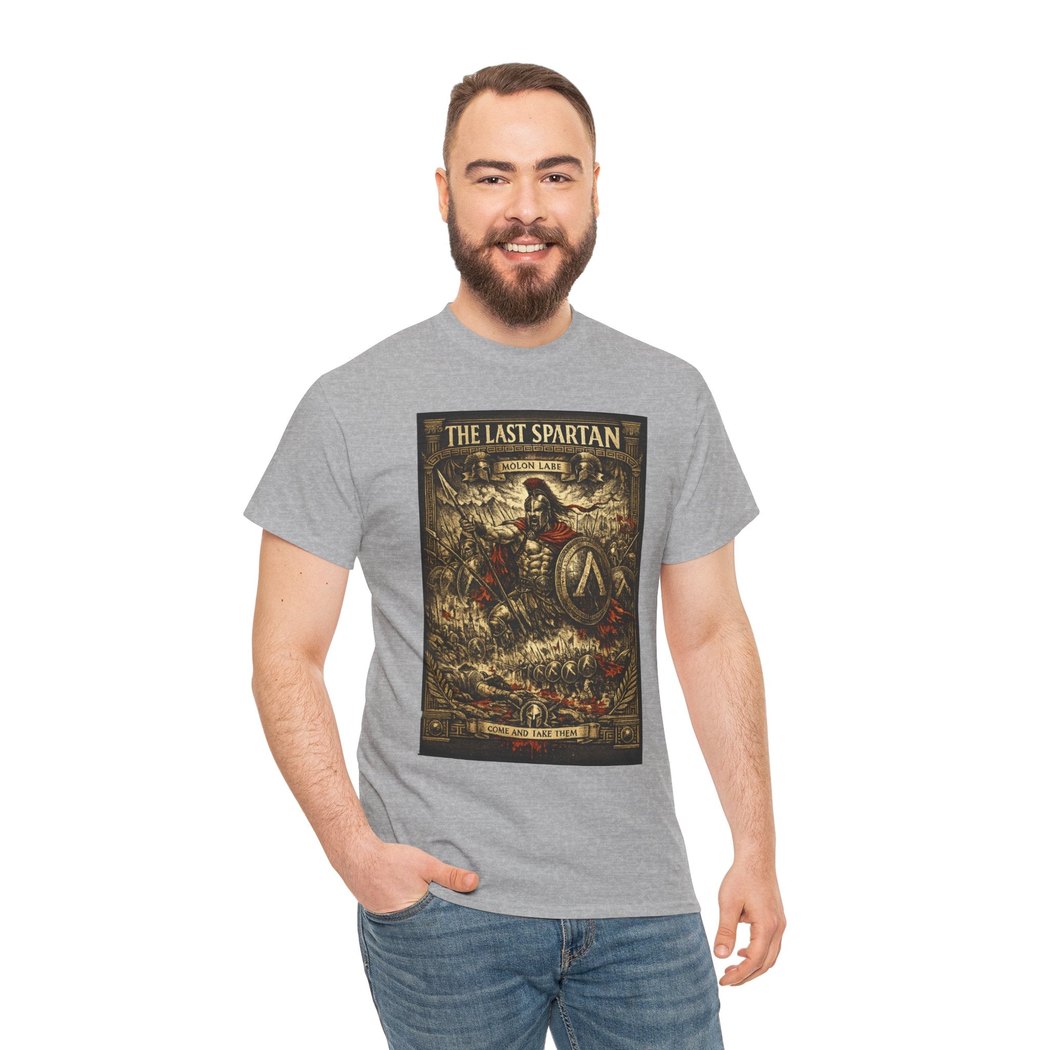The Last Spartan – Leonidas Thermopylae Battle Warrior Vintage Engraving Graphic T-Shirt