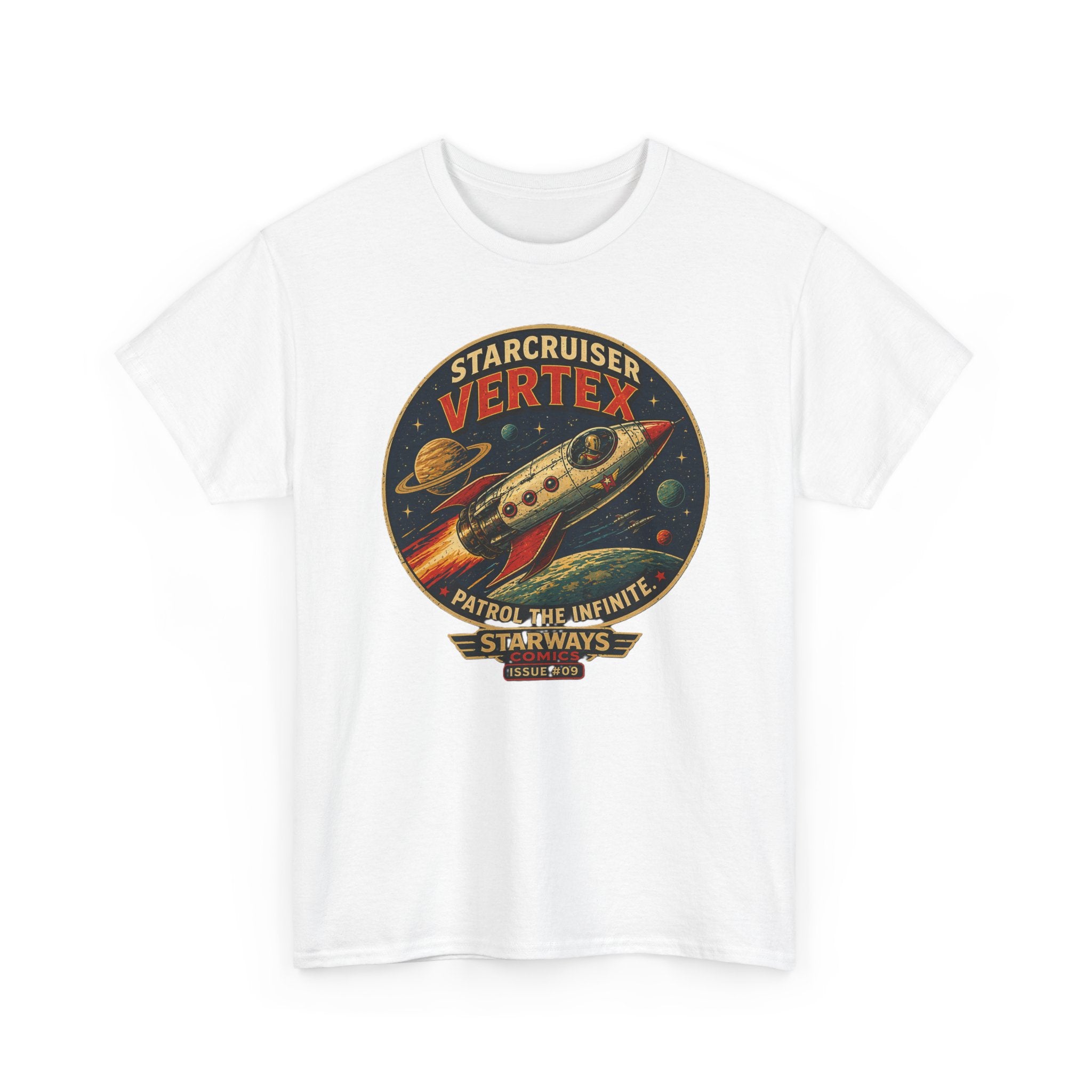 Starcruiser Vertex Rocket T-Shirt — Vintage Space Patrol Graphic Tee
