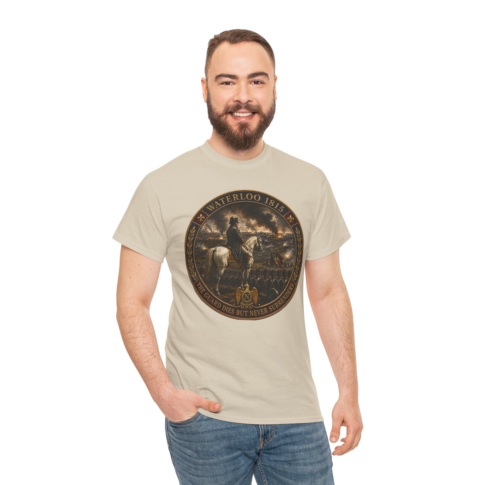 Waterloo 1815 The Guard Dies But Never Surrenders T-Shirt | Napoleon Military History Tee | Napoleonic Wars Graphic T-Shirt