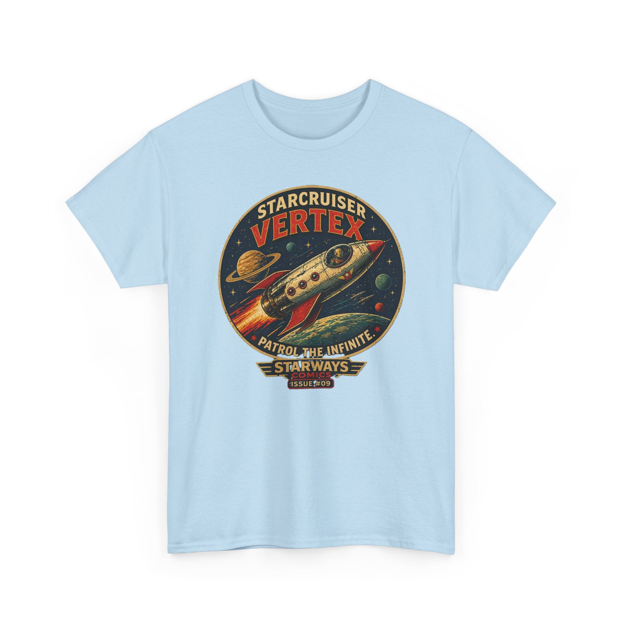 Starcruiser Vertex Rocket T-Shirt — Vintage Space Patrol Graphic Tee