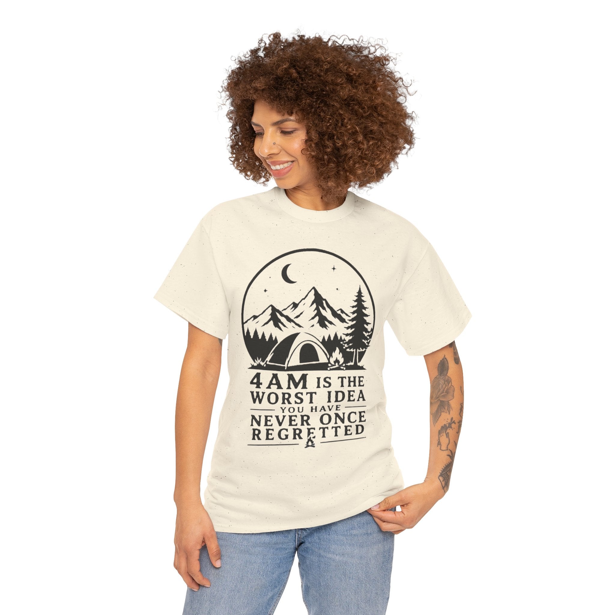 The Views Are Worth It The 4am Alarm Is Not – Funny Sunrise Hiking Outdoor Graphic T-Shirt