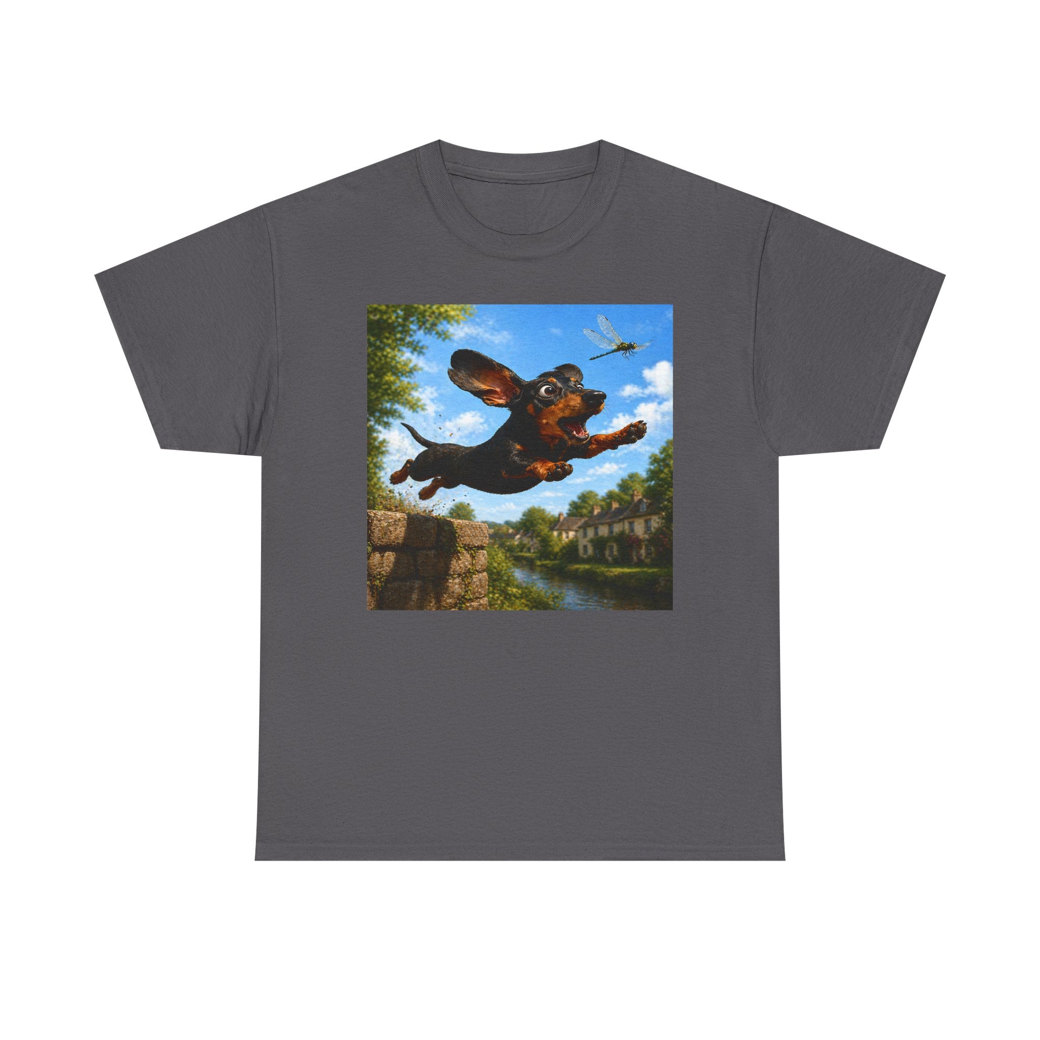 Dachshund Leap T-Shirt — Vintage Dog Art Tee