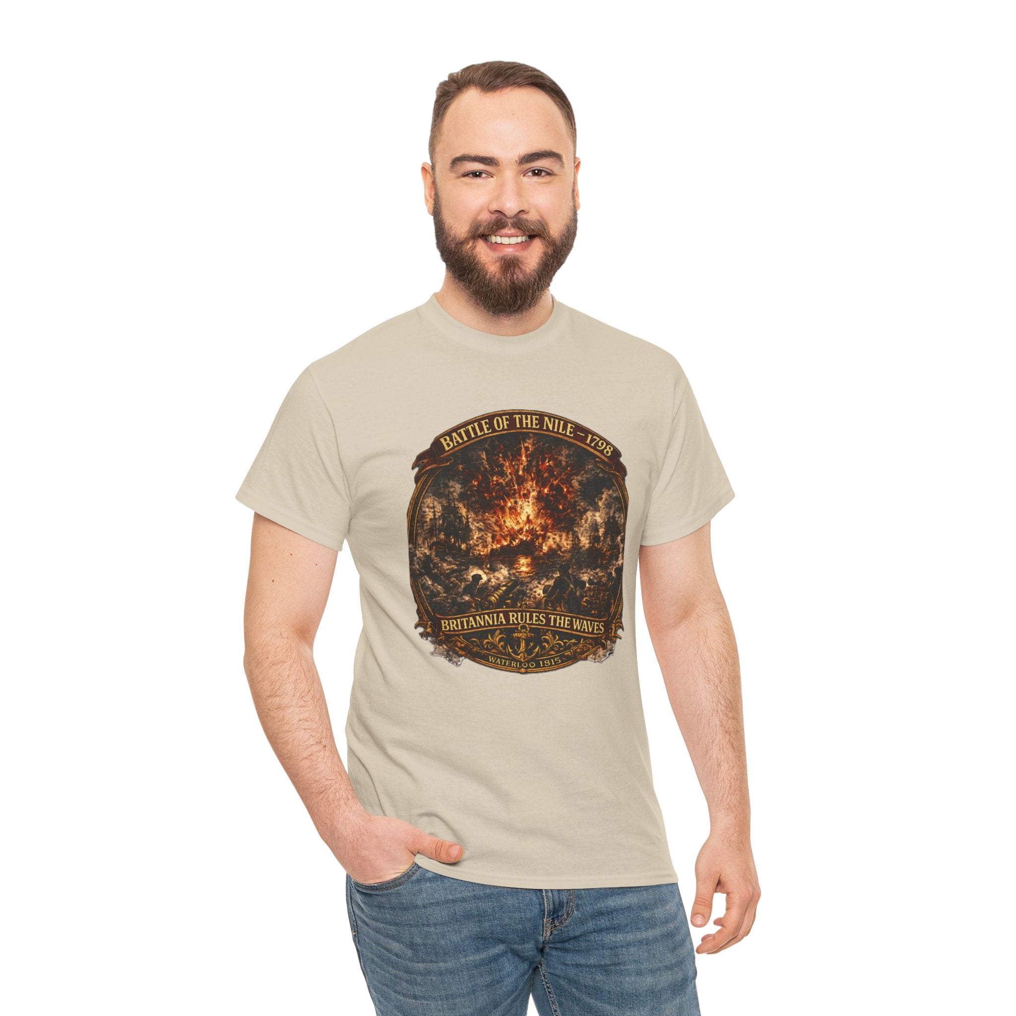 Battle of the Nile Tee — Vintage Naval Warfare Firestorm Graphic Shirt