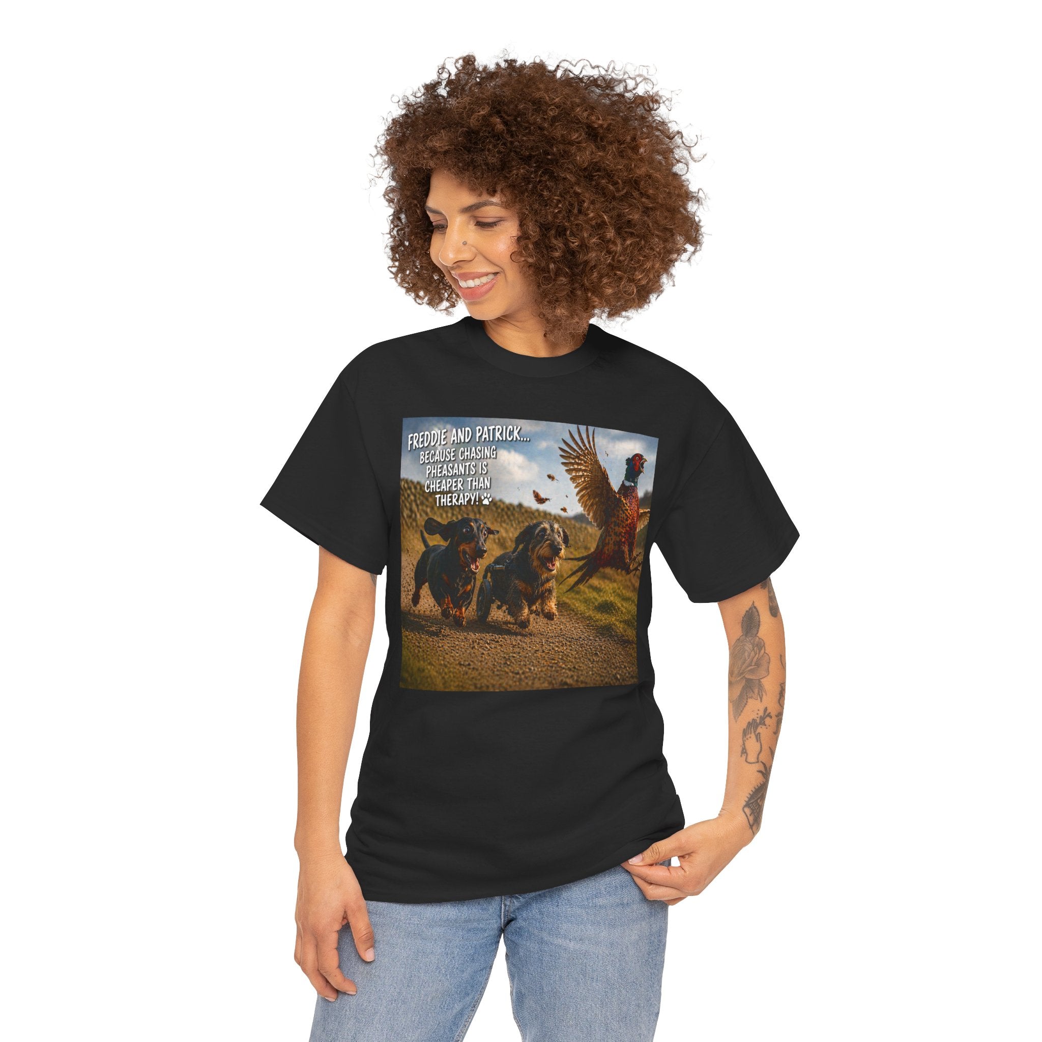 Patriotic Dachshunds & Turkey Tee — "Freedom and Patriotism" Graphic T-Shirt