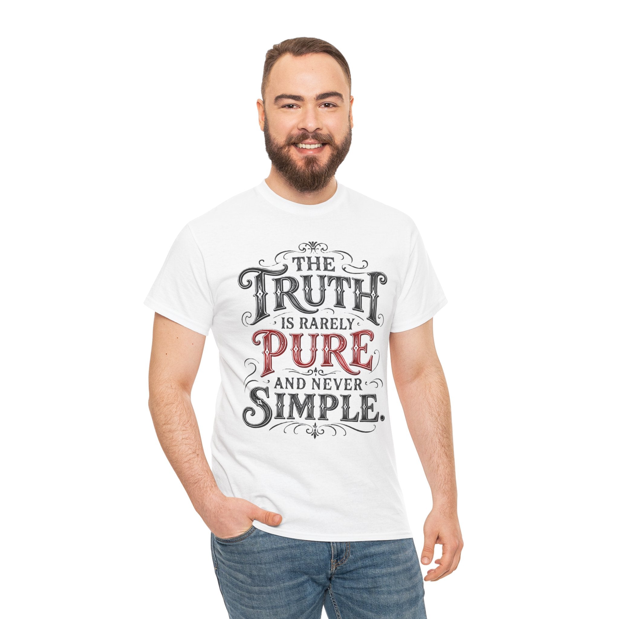 The Truth Is Rarely Pure and Never Simple T-Shirt | Oscar Wilde Quote Tee | Unisex Vintage Typography