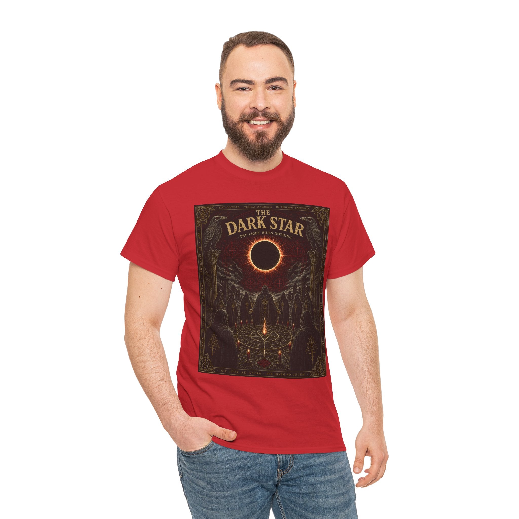The Dark Star T-Shirt | Solar Eclipse Occult Graphic Tee | Ritual Circle Esoteric Shirt | Dark Academia Mystic Art