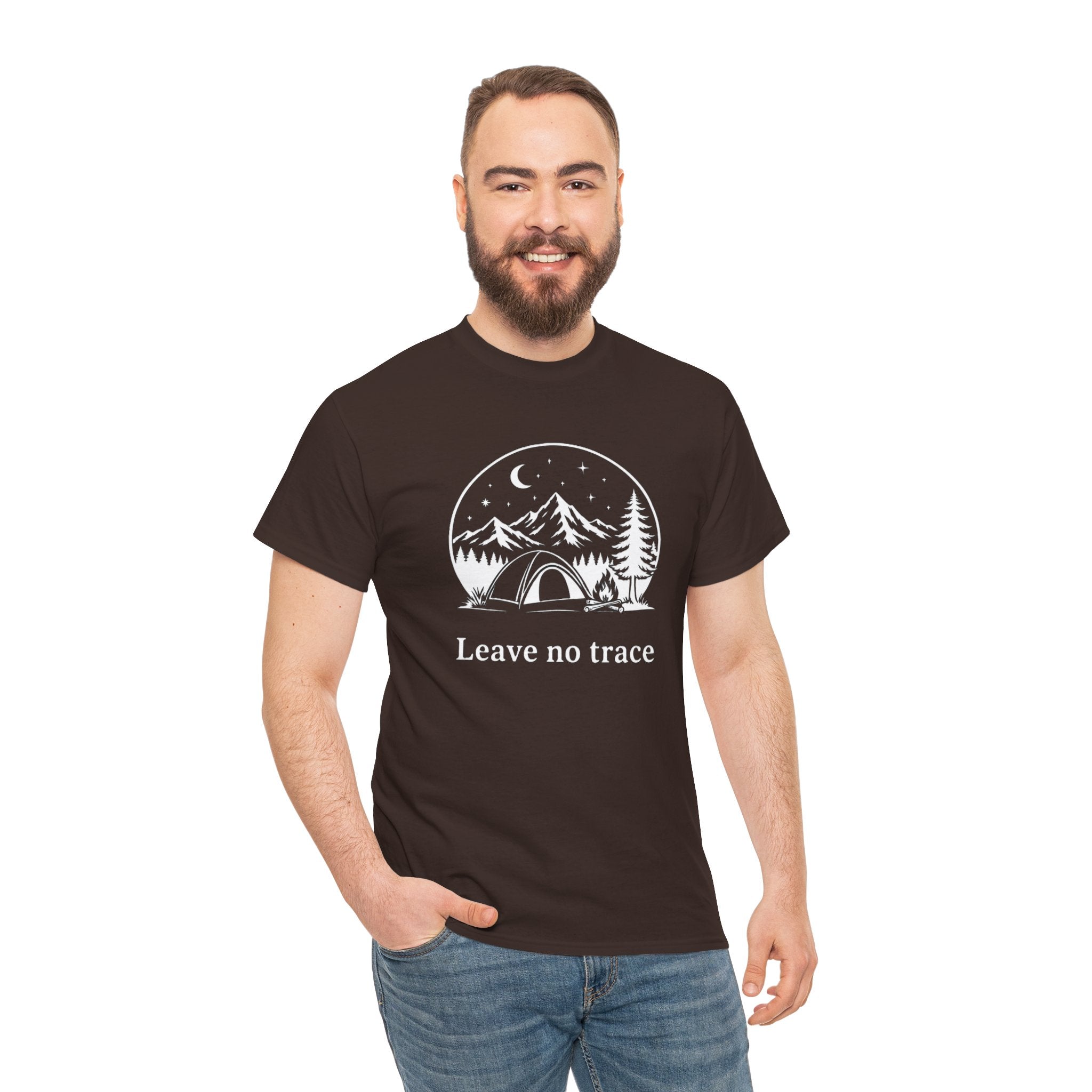 Camping Night T‑Shirt – 'Let's Go Live' Tent & Mountain Illustration