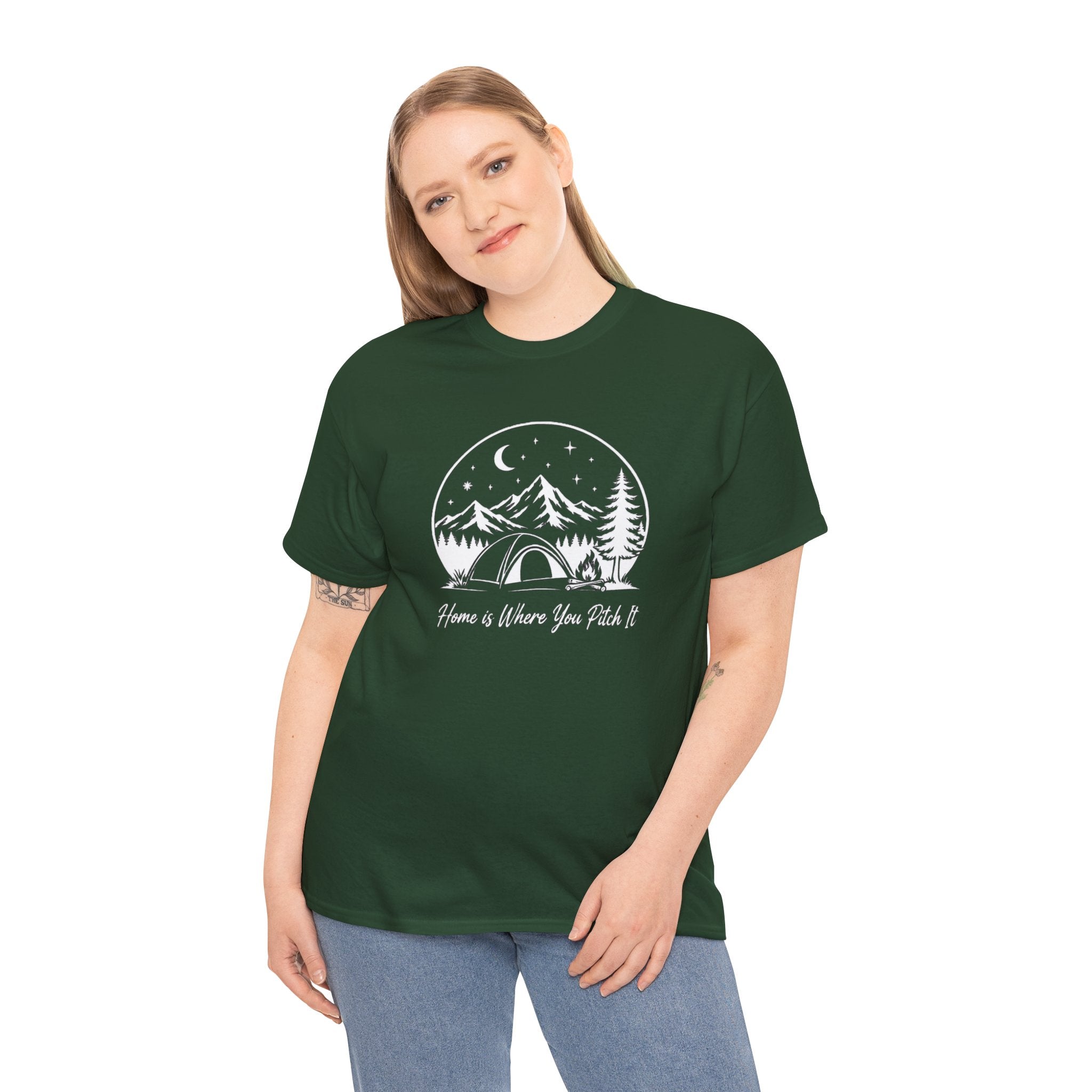 T-Shirt — ‘Home Is Where You Pitch It’ Camping Graphic Tee