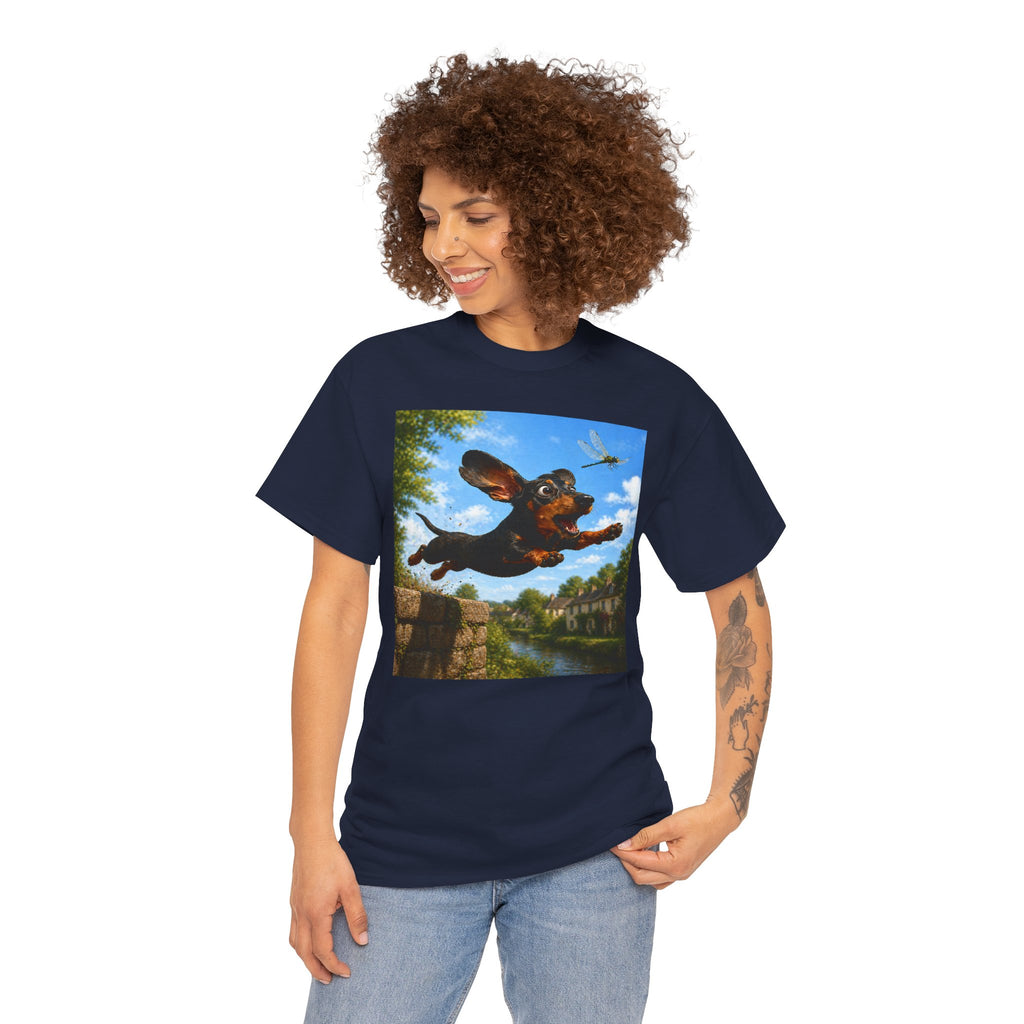 Dachshund Leap T-Shirt — Vintage Dog Art Tee