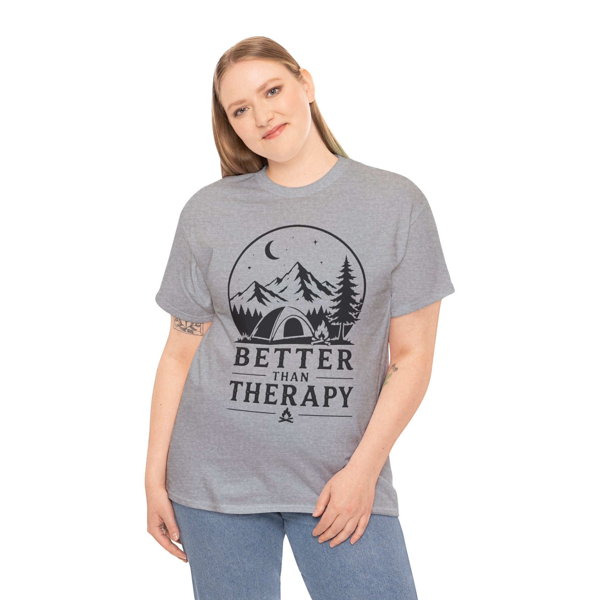 Camping 'Better Than Therapy' T-Shirt – Outdoor Adventure Tee -My Therapist Has A Summit Fee