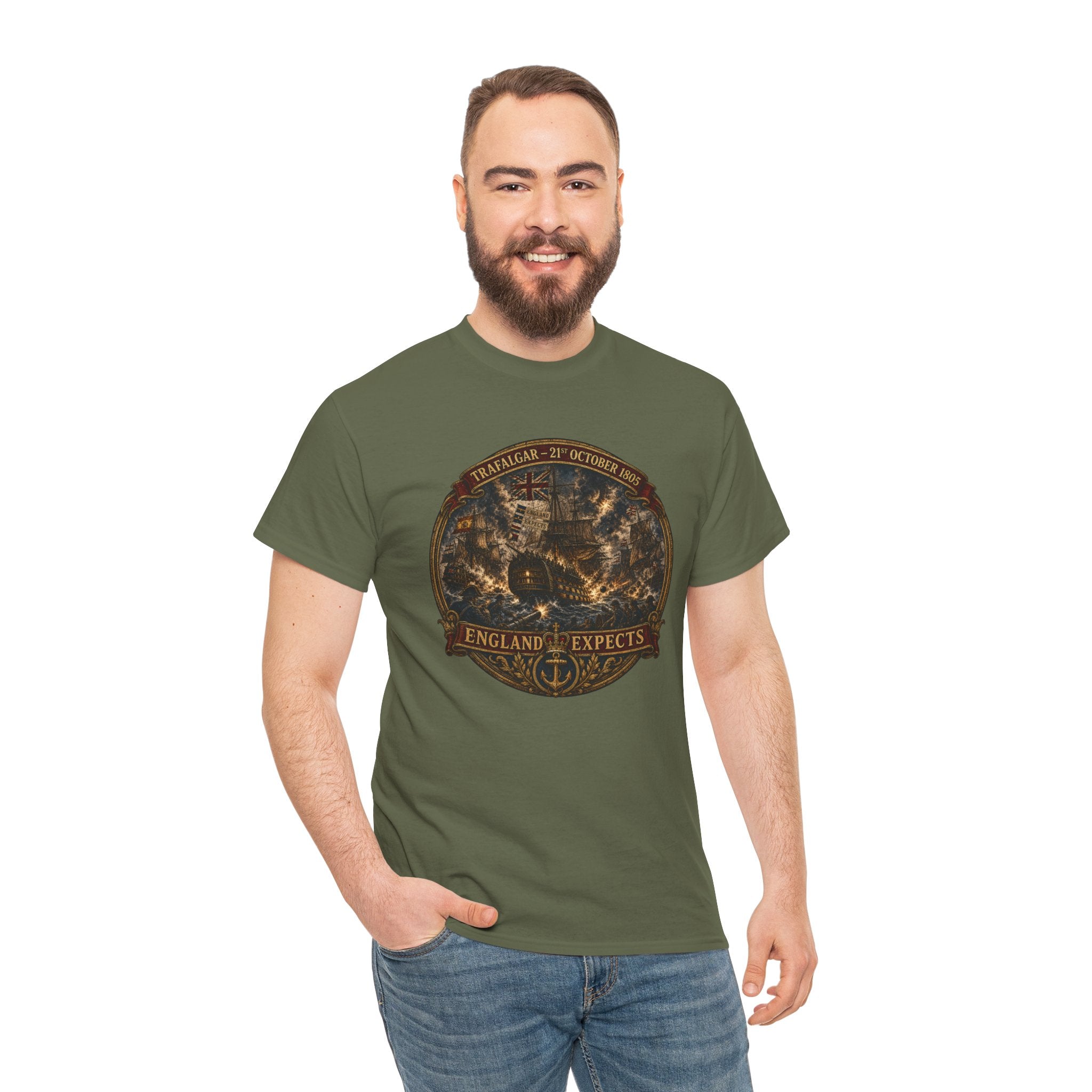 England Expects T-Shirt – Battle of Trafalgar 1805 | HMS Victory British Naval History Graphic Tee