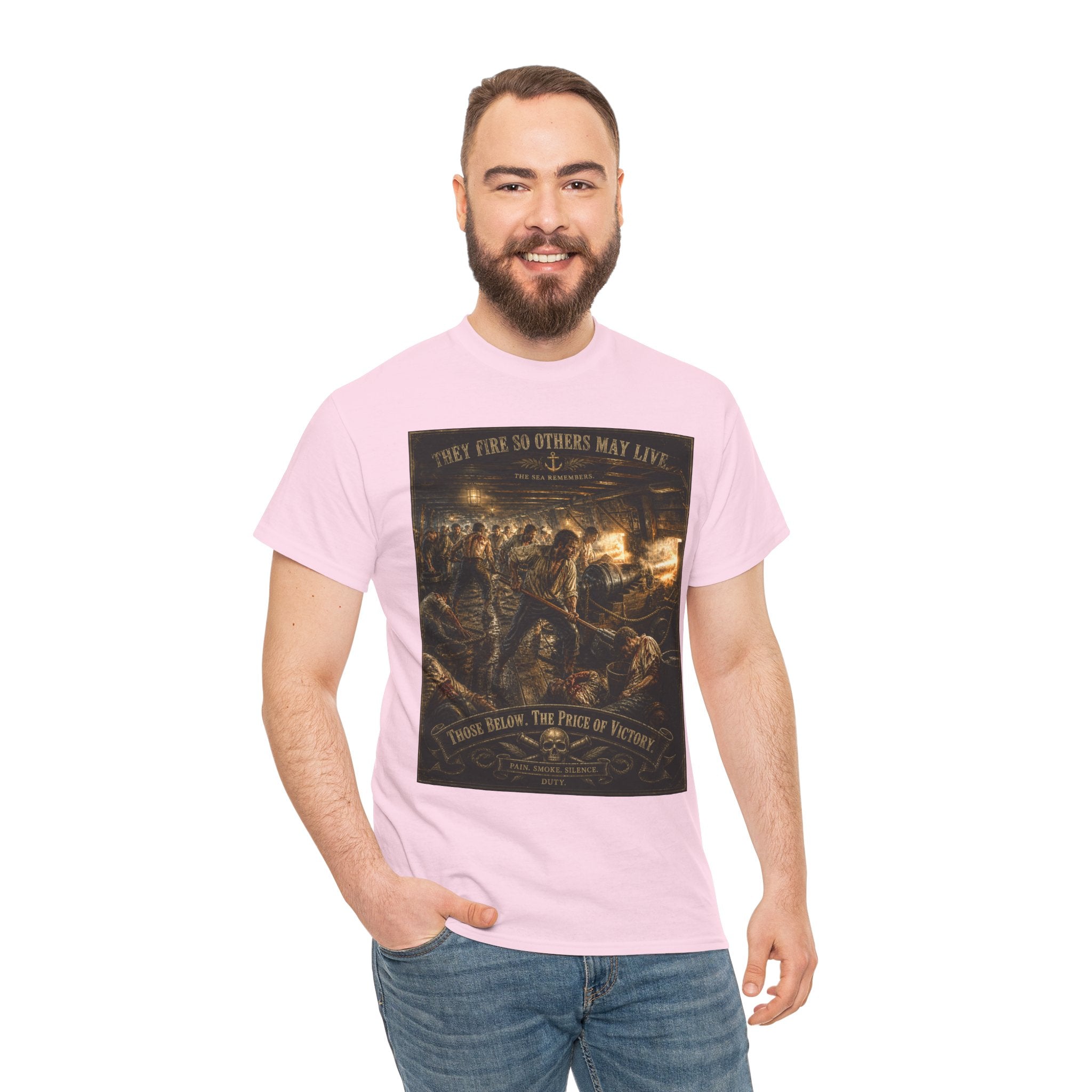 They Fire So Others May Live T-Shirt – Gun Deck Naval Battle | Those Below The Price of Victory Graphic Tee