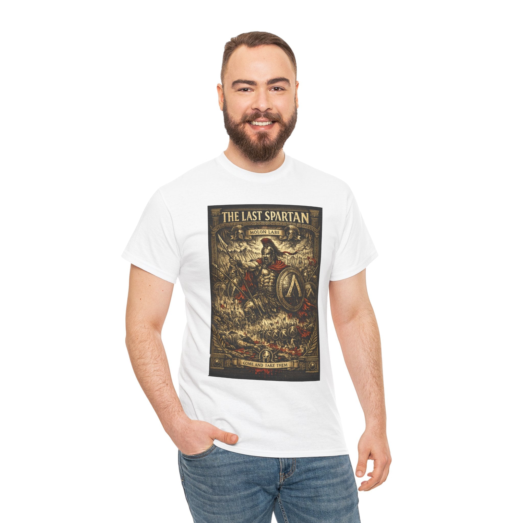 The Last Spartan – Leonidas Thermopylae Battle Warrior Vintage Engraving Graphic T-Shirt