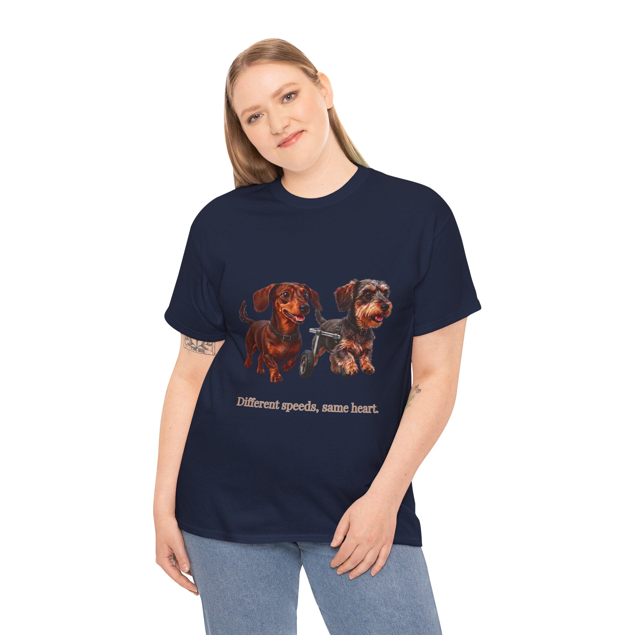 Dachshund Duo Tee — “Different speeds, same heart” Dog Lover T-Shirt