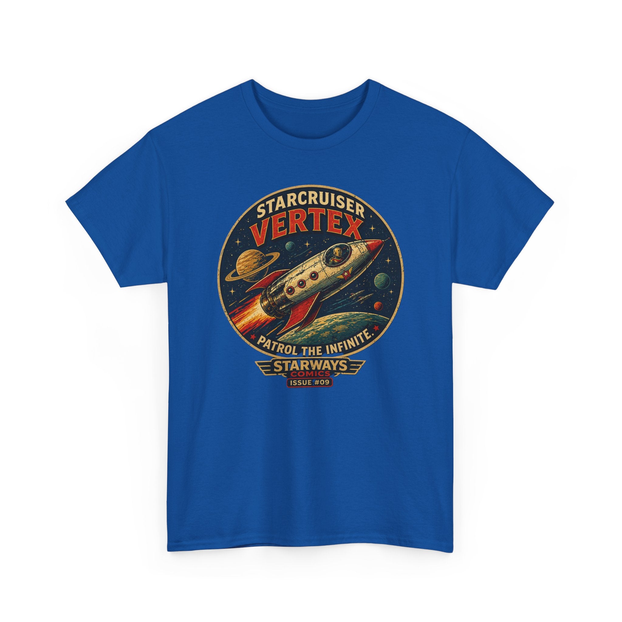 Starcruiser Vertex Rocket T-Shirt — Vintage Space Patrol Graphic Tee
