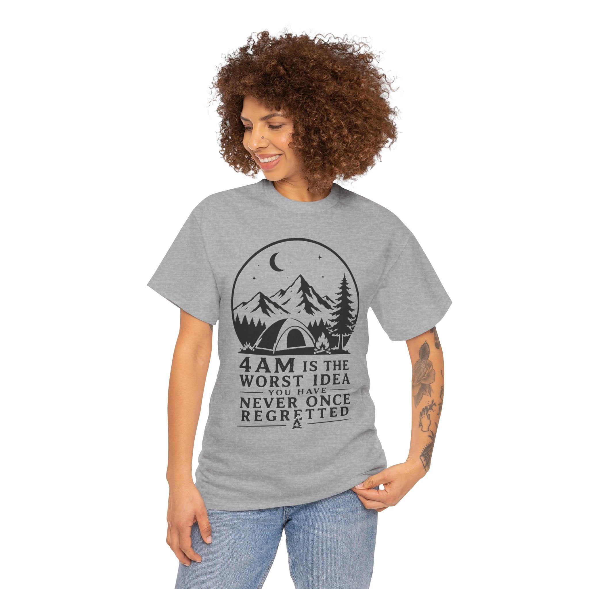 The Views Are Worth It The 4am Alarm Is Not – Funny Sunrise Hiking Outdoor Graphic T-Shirt