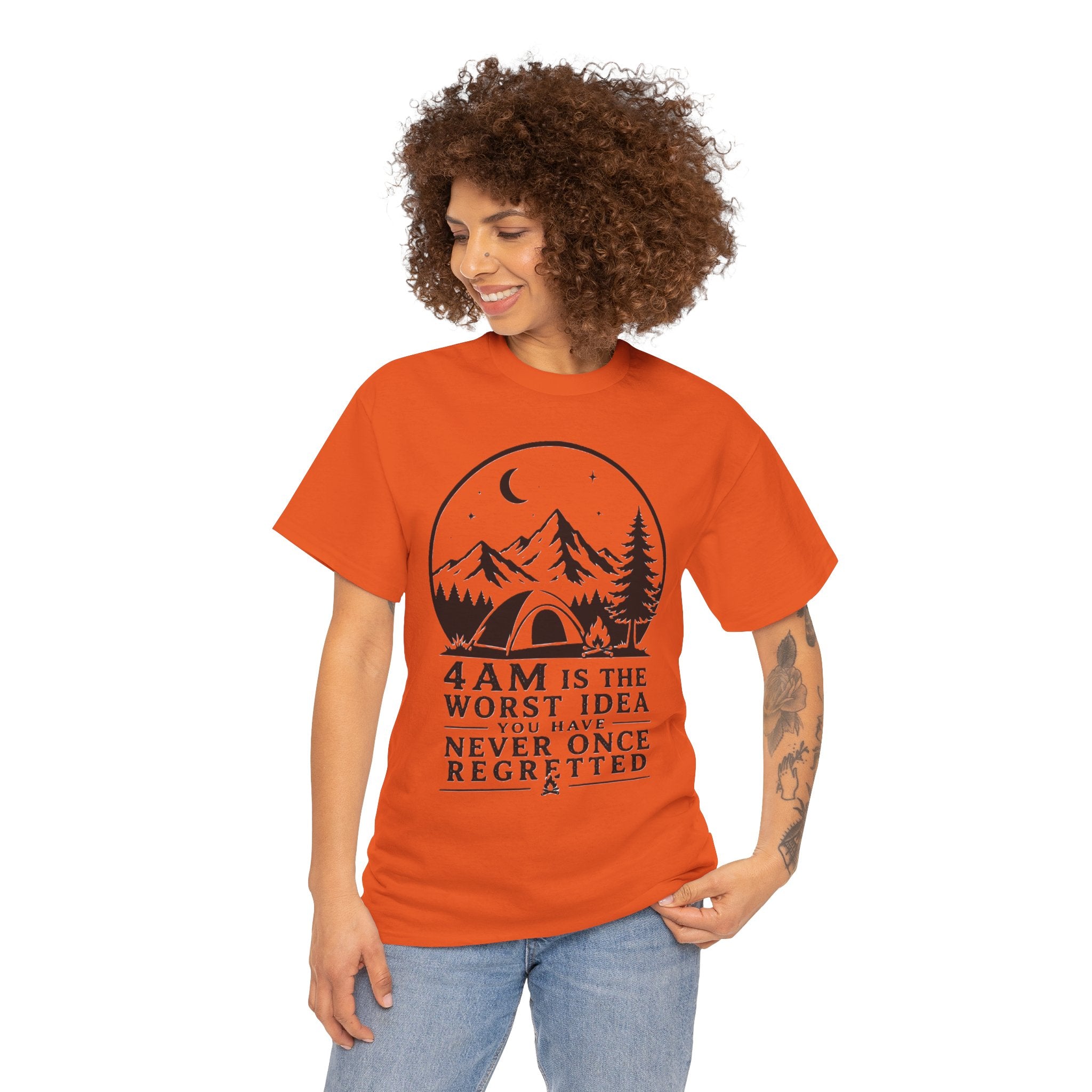 The Views Are Worth It The 4am Alarm Is Not – Funny Sunrise Hiking Outdoor Graphic T-Shirt