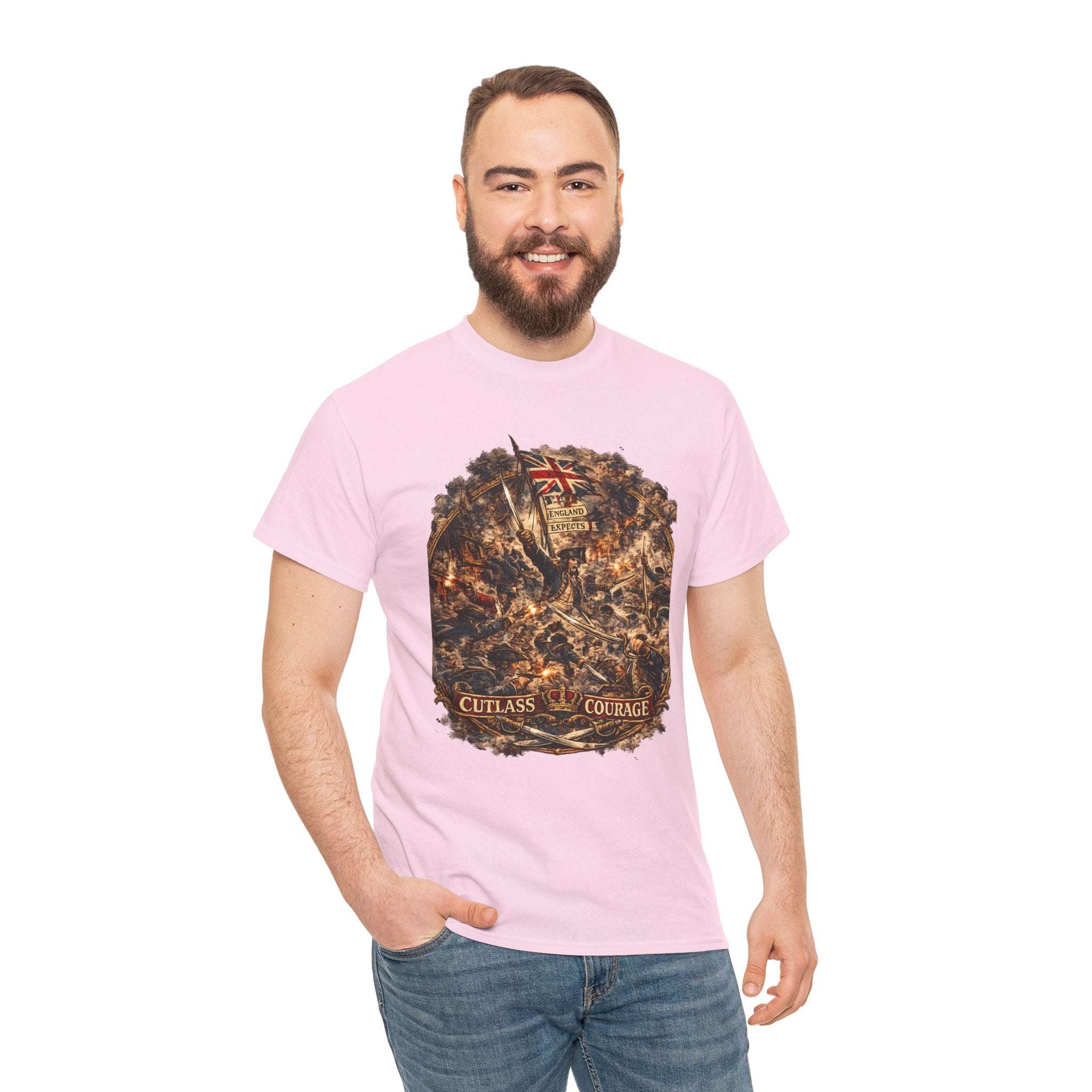 Cutlass Courage T-Shirt – British Naval Infantry England Expects | Napoleonic War Graphic Tee