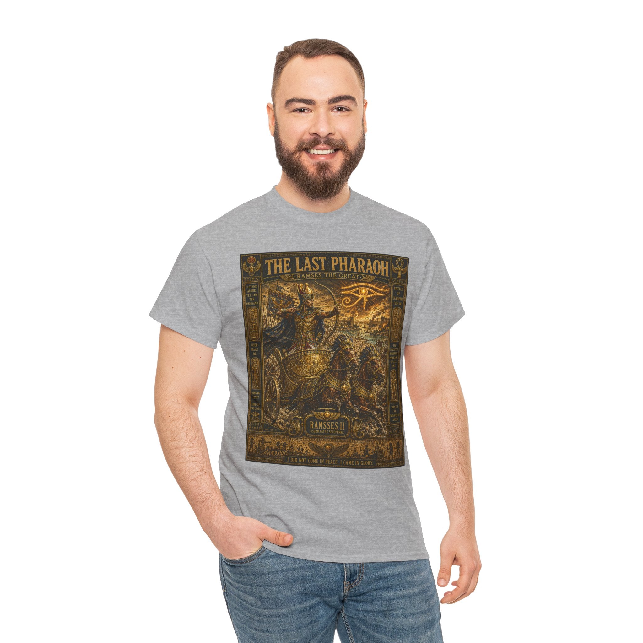 The Last Pharaoh – Ancient Egyptian Warrior Ramesses Battle of Kadesh Graphic T-Shirt - He fought as a god. He ruled as a legend. He was remembered for eternity.