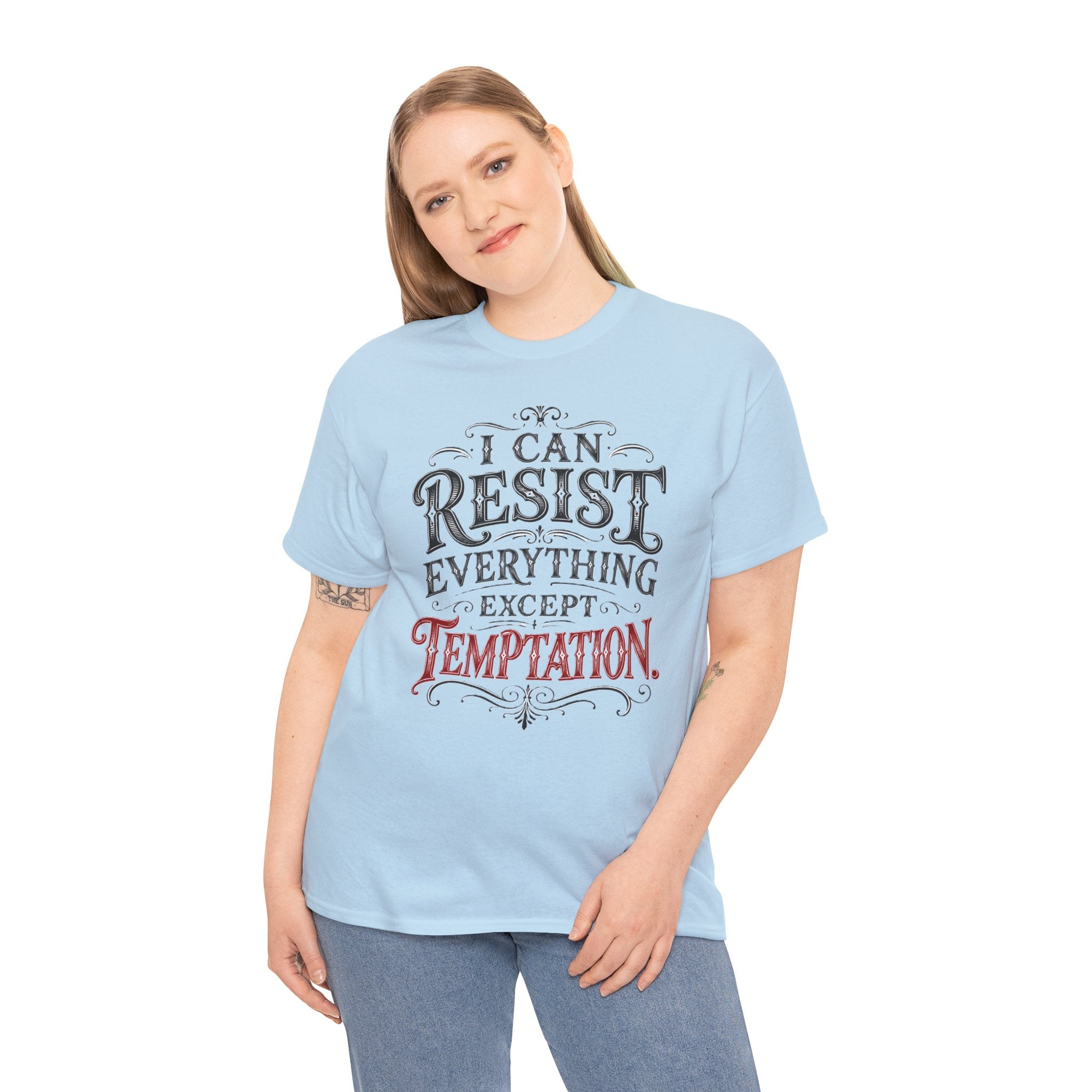 I Can Resist Everything Except Temptation T-Shirt | Oscar Wilde Quote Tee | Unisex Vintage Typography