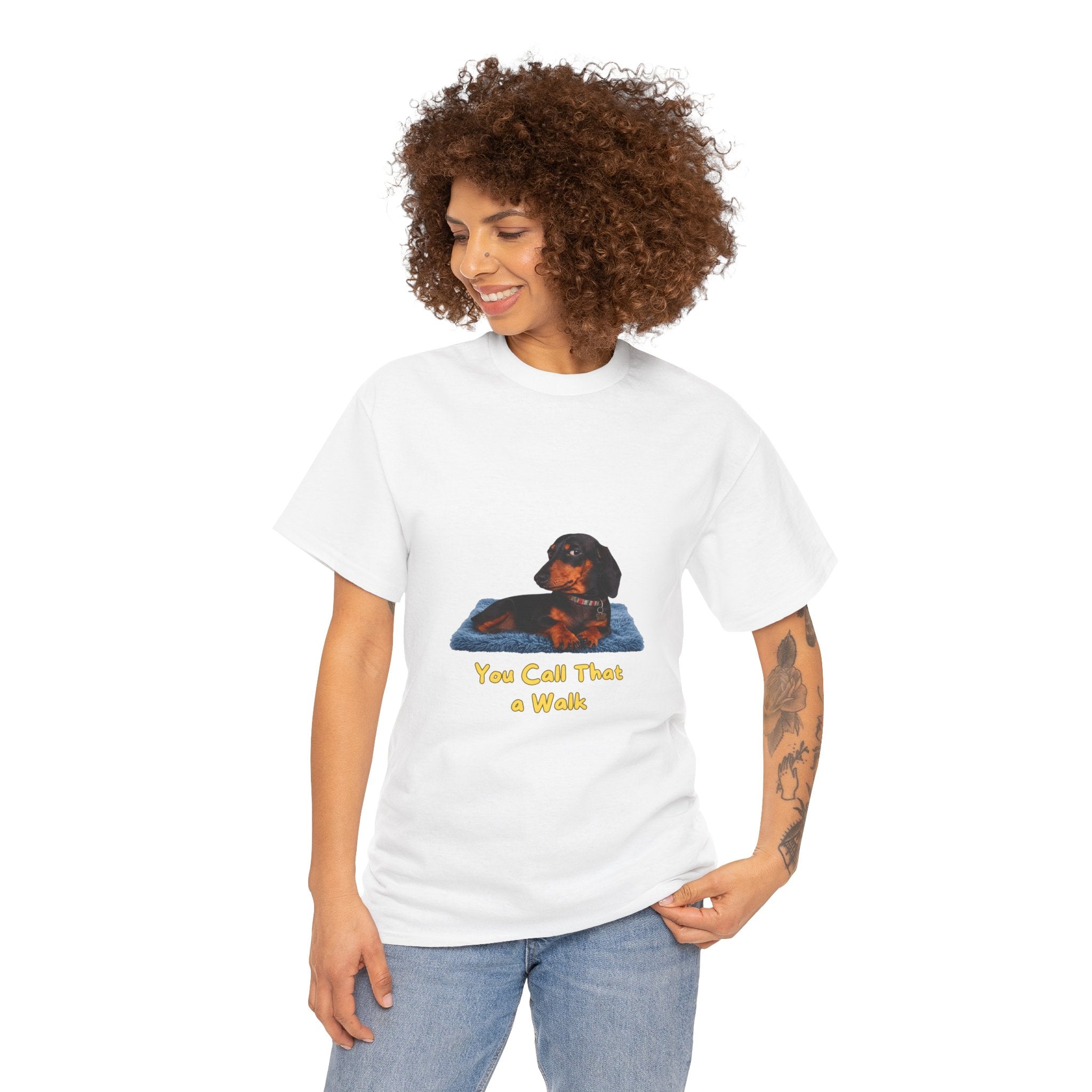 You Call That a Walk T-Shirt – Funny Dachshund Unimpressed Dog Side Eye | Sausage Dog Wiener Dog Graphic Tee