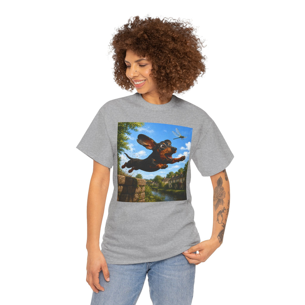 Dachshund Leap T-Shirt — Vintage Dog Art Tee