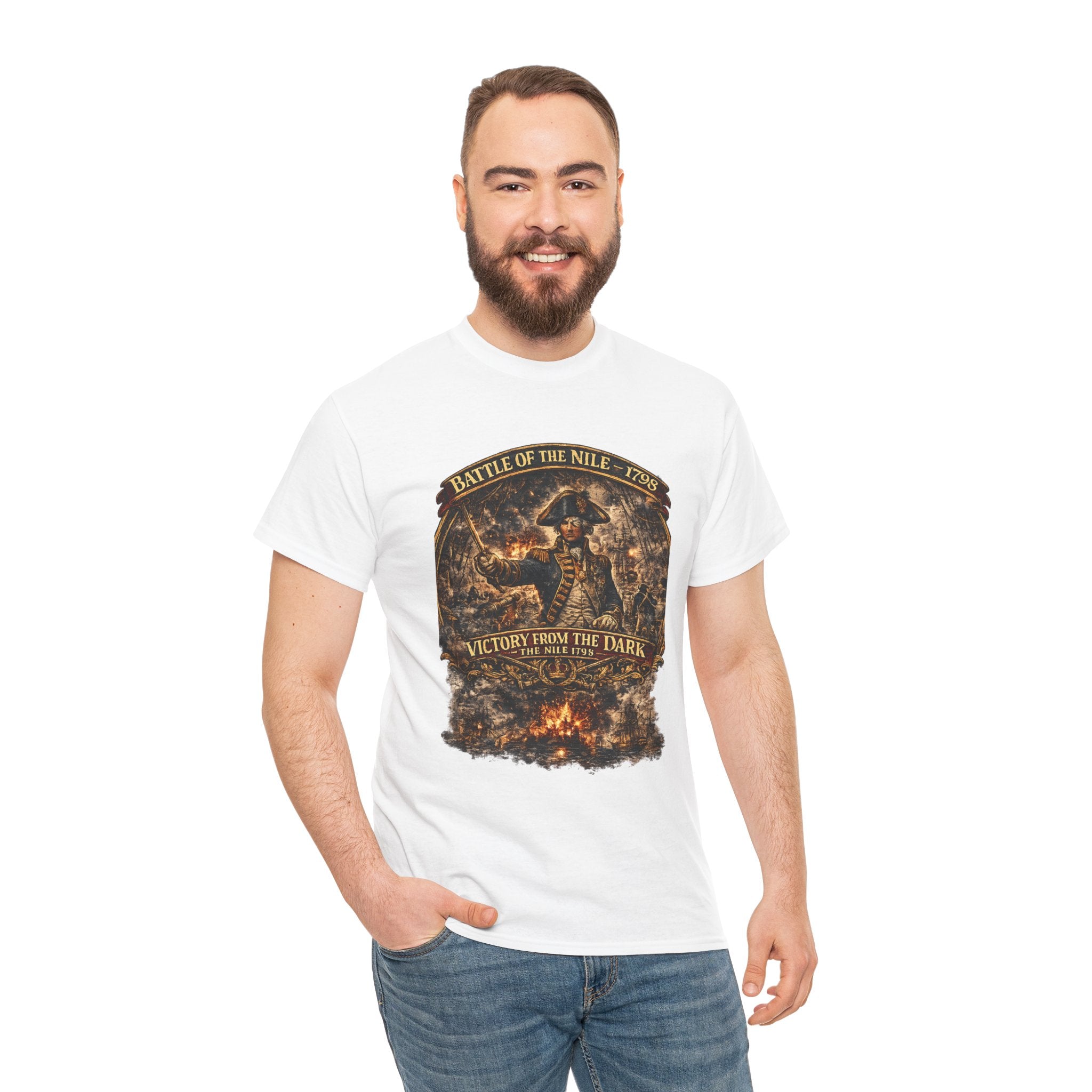 Battle of the Nile Graphic Tee — "Victory Among the Stars" Vintage Naval Battle Shirt