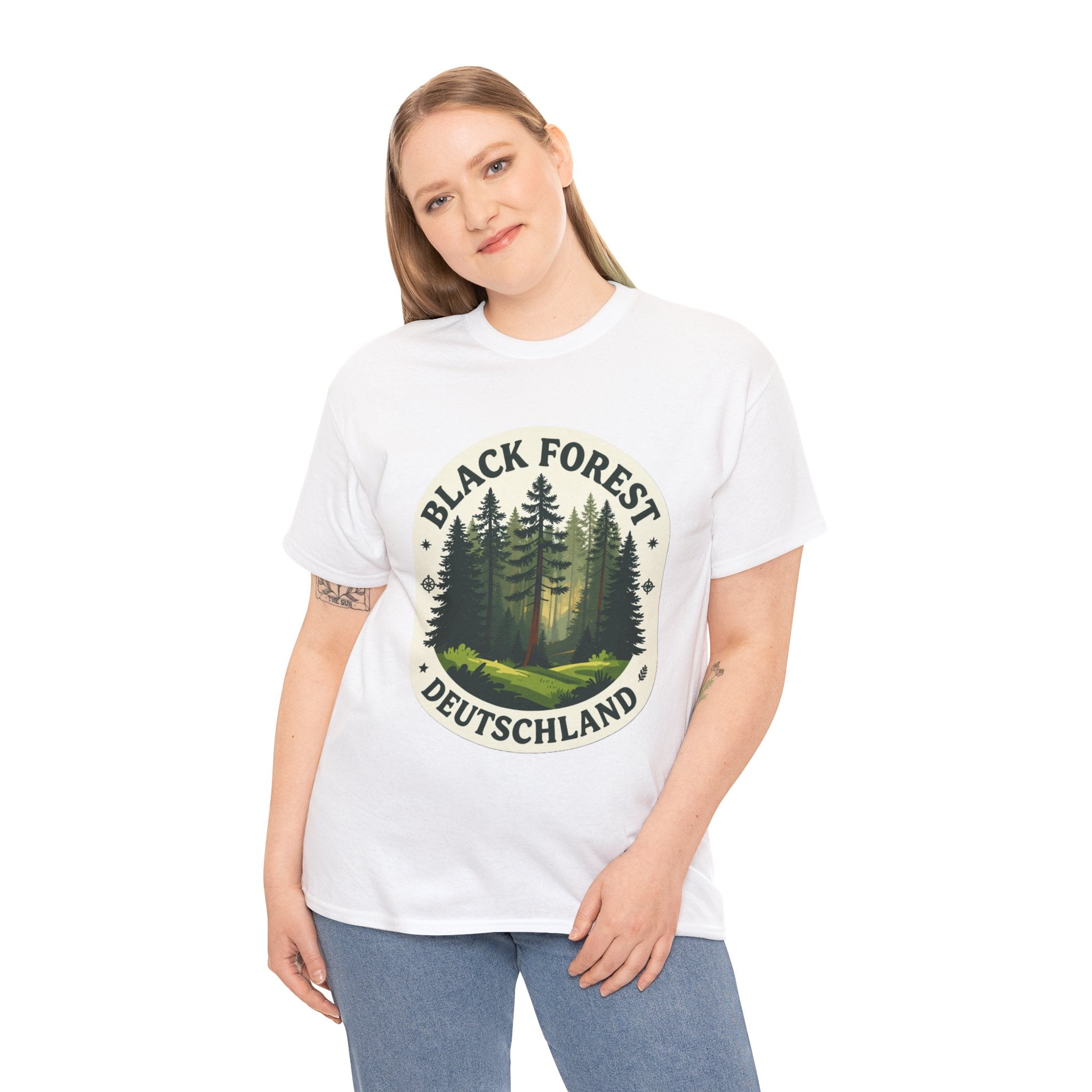 Black Forest T-Shirt | Schwarzwald Deutschland Hiking Tee | Germany Forest Badge Graphic Shirt | Germany Travel Gift