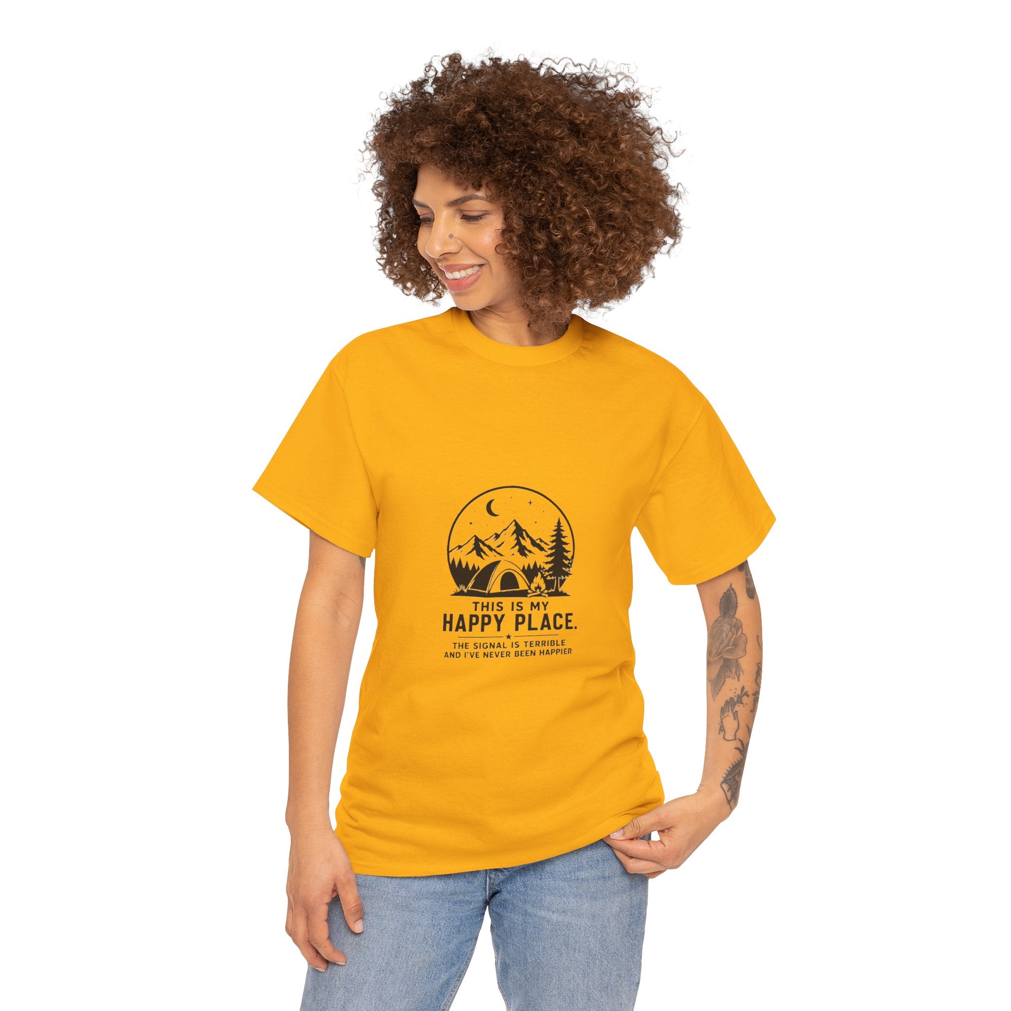 T-Shirt — "This Is My Happy Place" Mountain Camping Graphic Tee