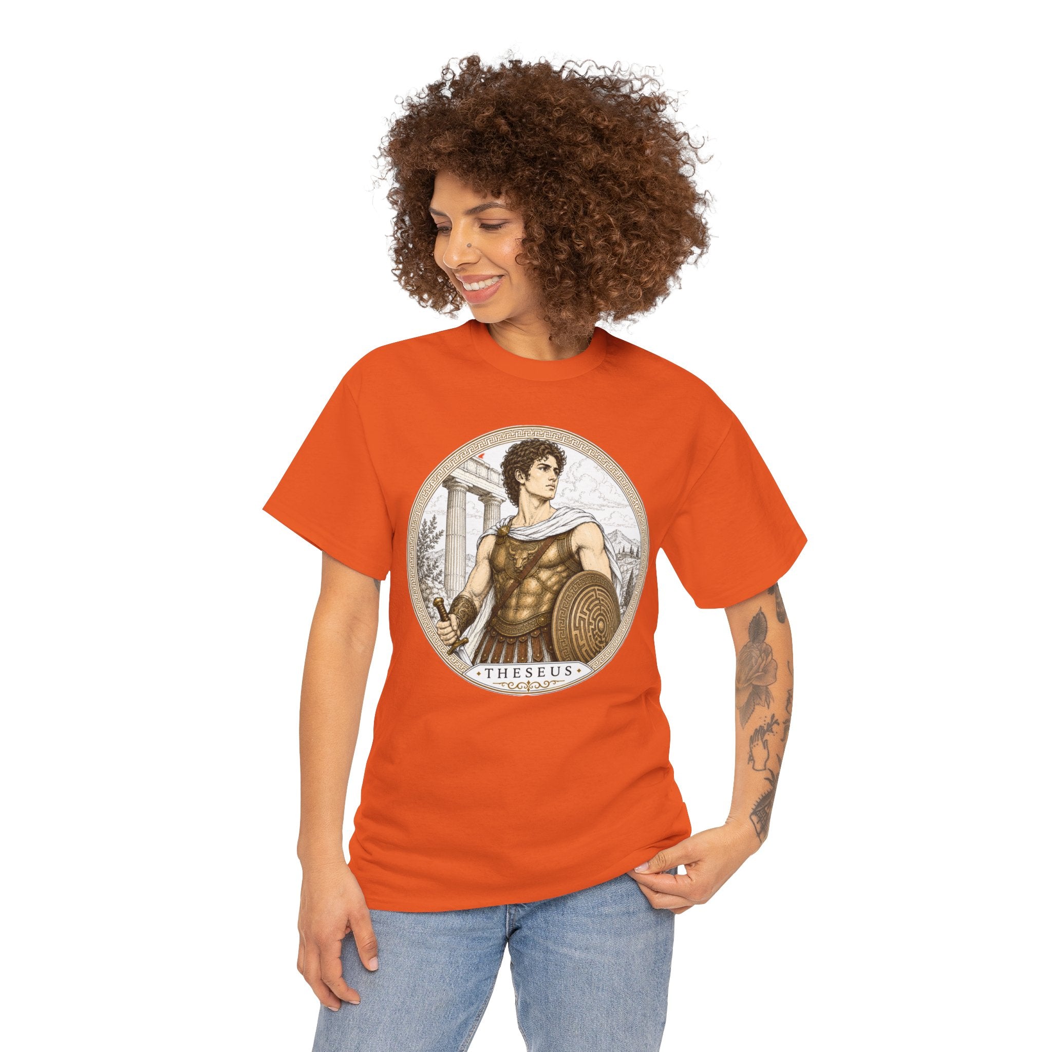 Theseus Greek Mythology T-Shirt — Ancient Hero Labyrinth Shield Minotaur Slayer