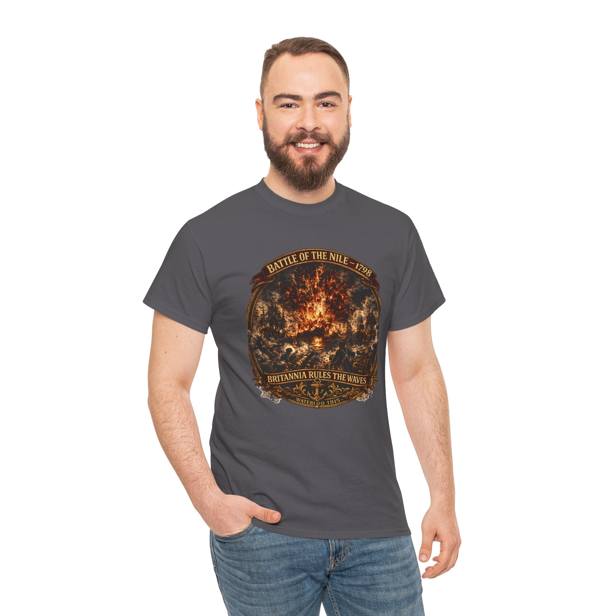 Battle of the Nile Tee — Vintage Naval Warfare Firestorm Graphic Shirt