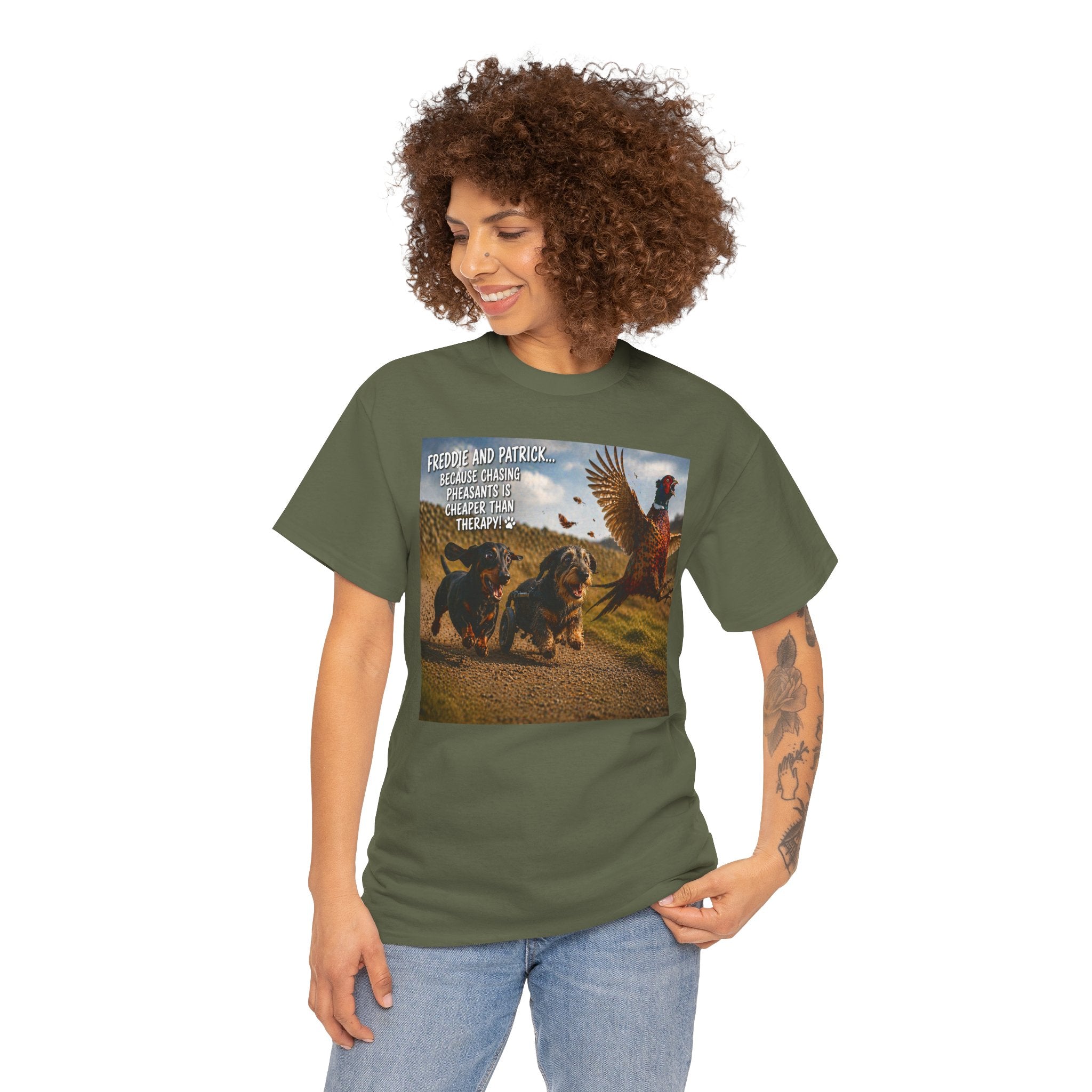 Patriotic Dachshunds & Turkey Tee — "Freedom and Patriotism" Graphic T-Shirt