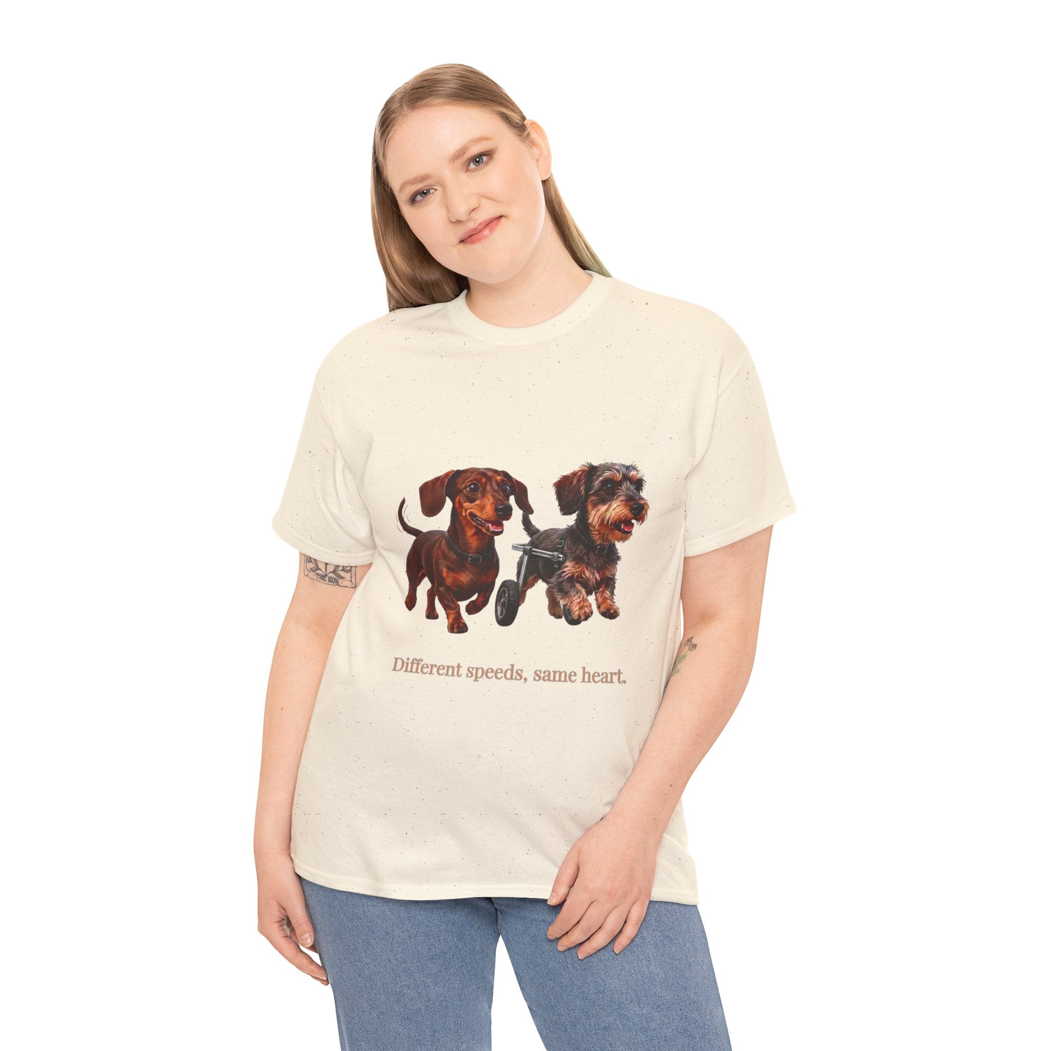 Dachshund Duo Tee — “Different speeds, same heart” Dog Lover T-Shirt