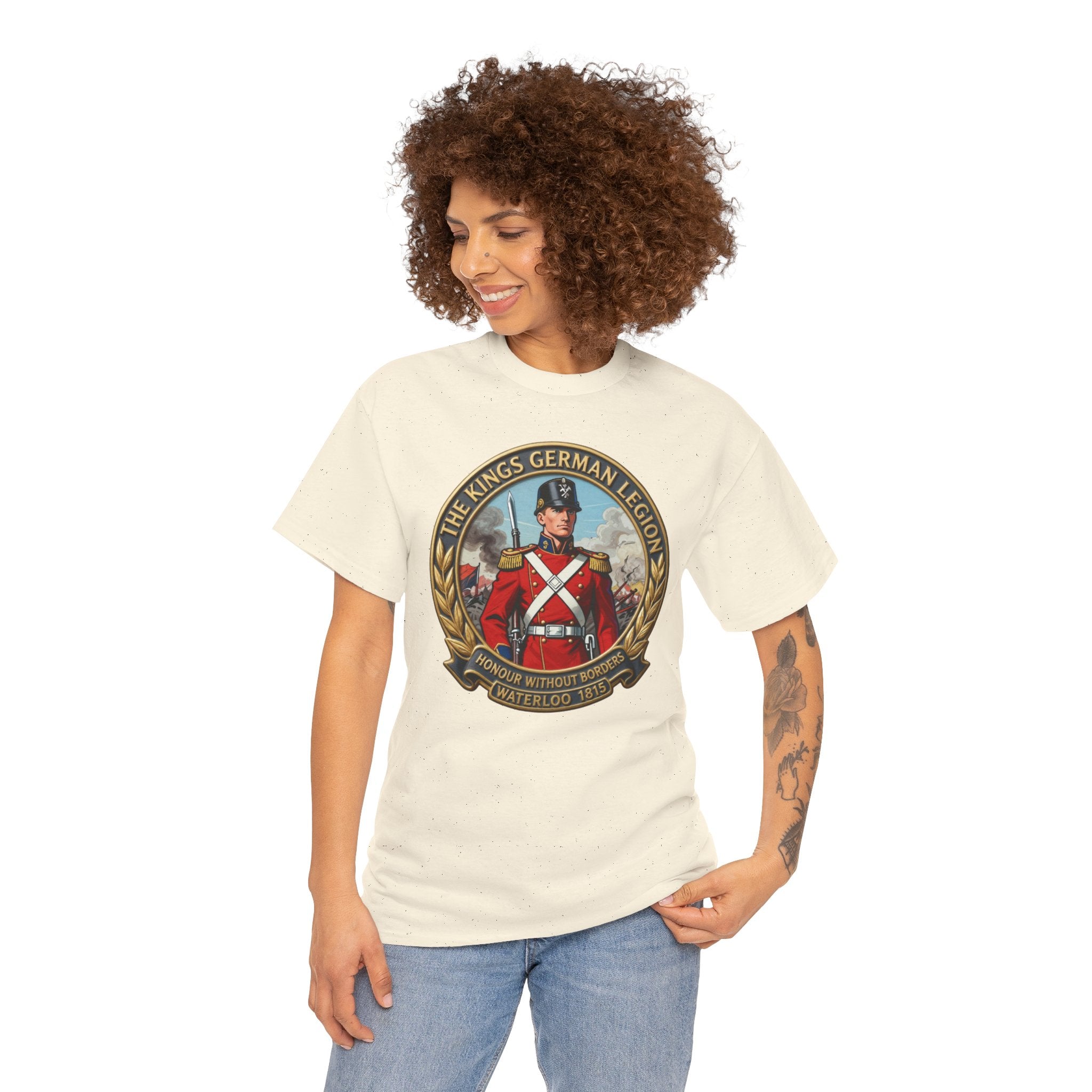 The King's German Legion T-Shirt | Honour Without Borders — Waterloo 1815 | British Army German Regiment Heritage Tee | Napoleonic Wars Collector Gift