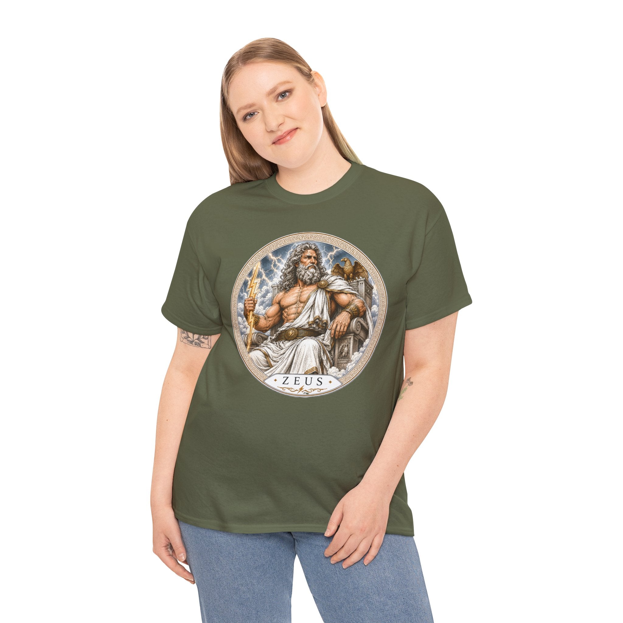 Zeus Greek Mythology T-Shirt — King of the Gods Lightning Bolt Olympus Eagle