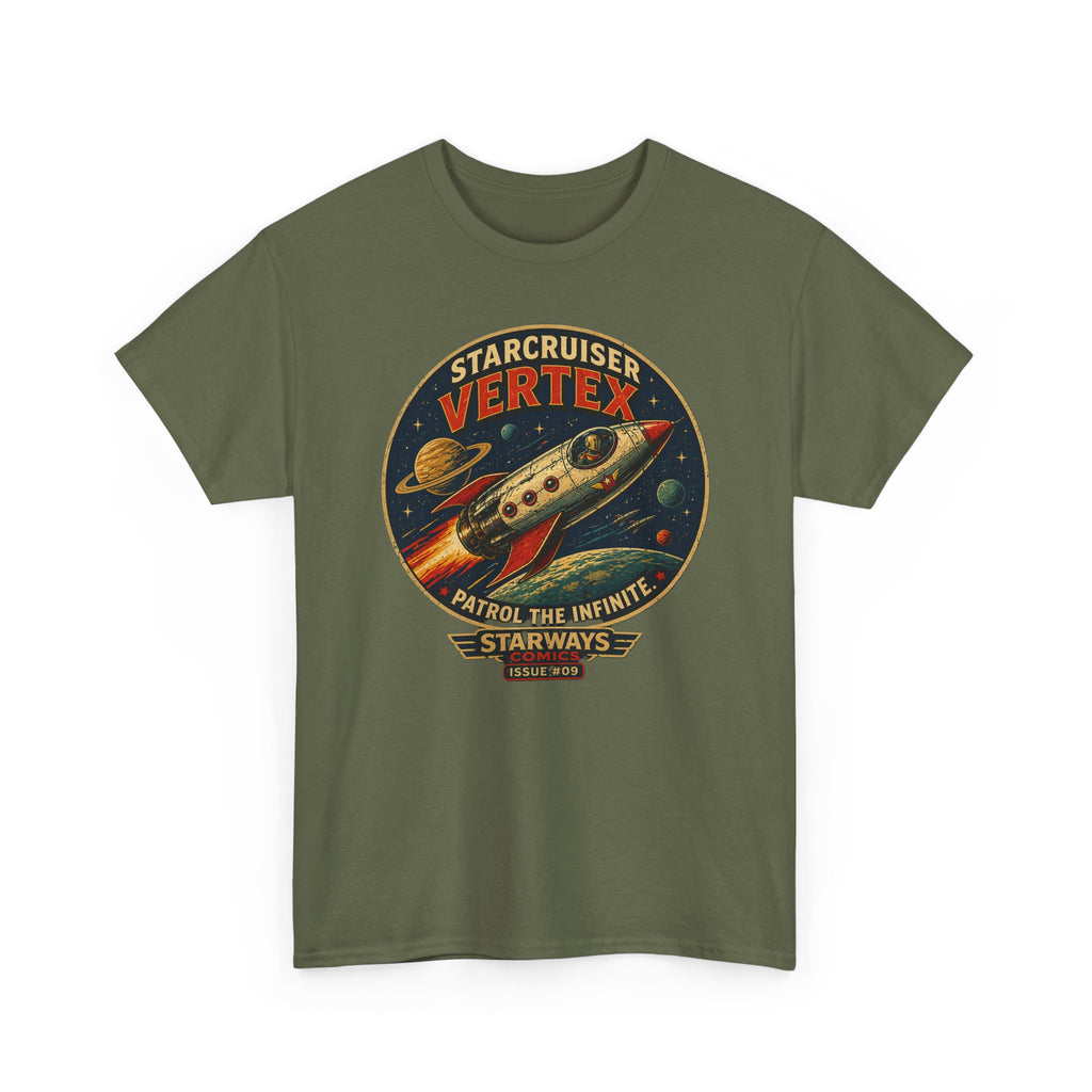 Starcruiser Vertex Rocket T-Shirt — Vintage Space Patrol Graphic Tee