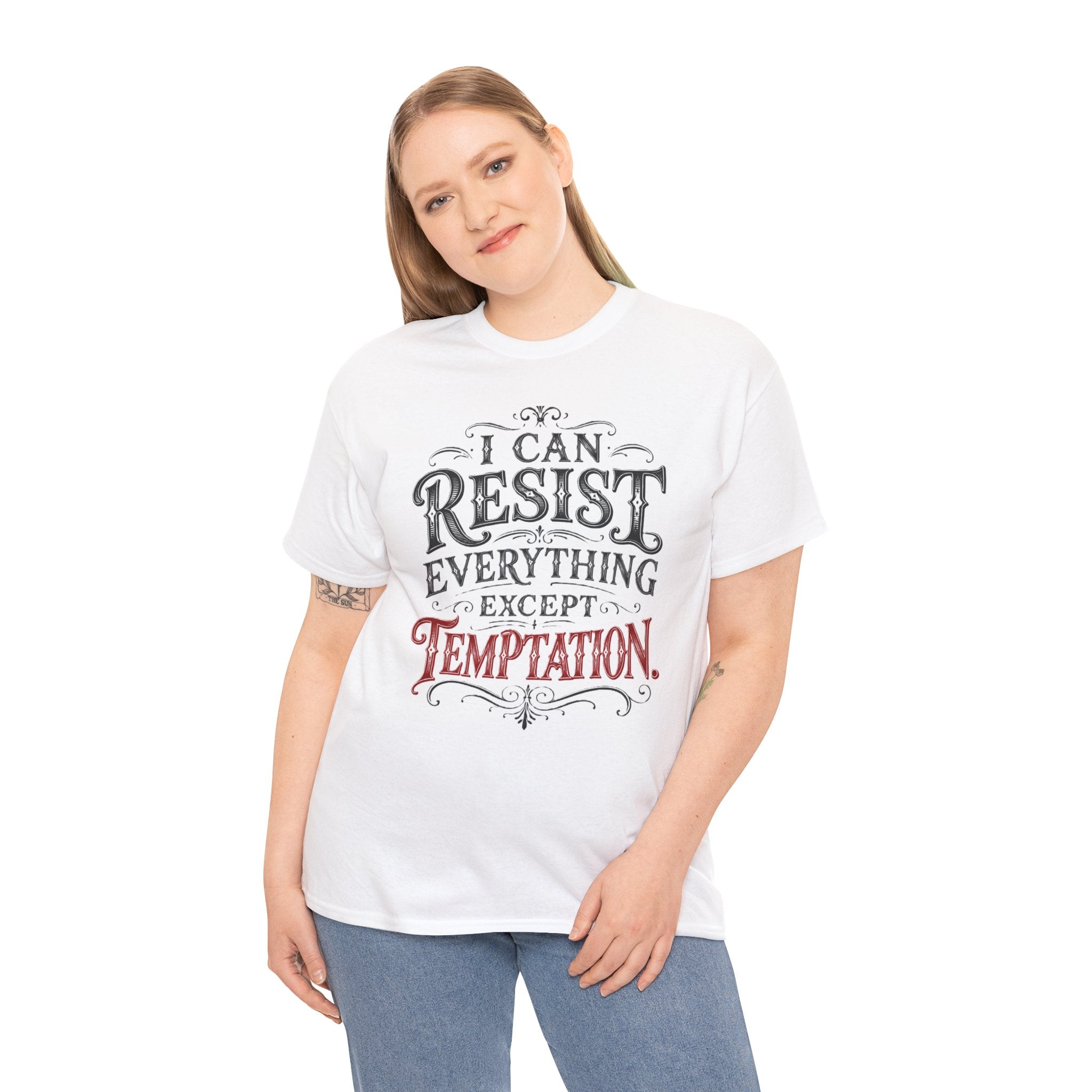 I Can Resist Everything Except Temptation T-Shirt | Oscar Wilde Quote Tee | Unisex Vintage Typography