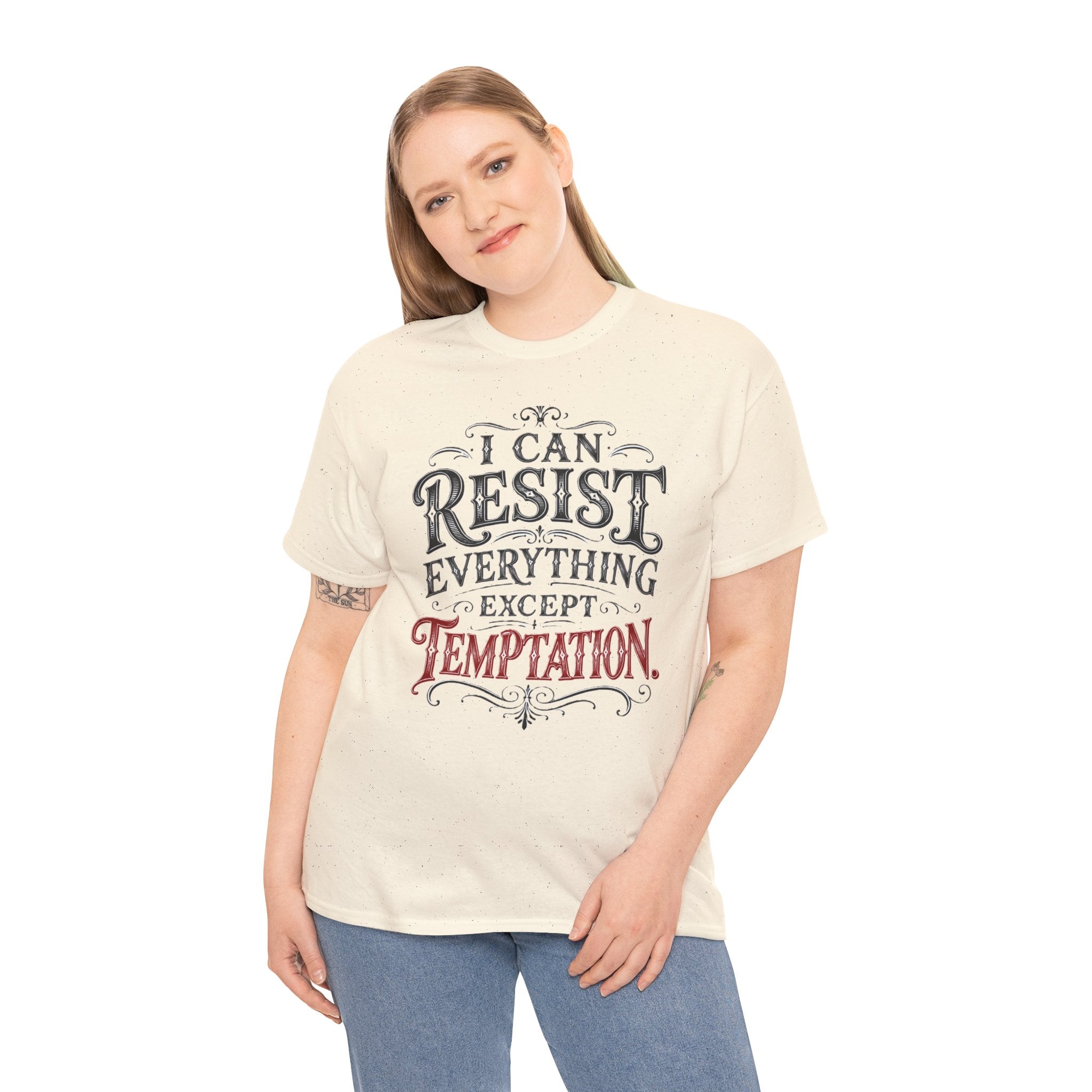 I Can Resist Everything Except Temptation T-Shirt | Oscar Wilde Quote Tee | Unisex Vintage Typography