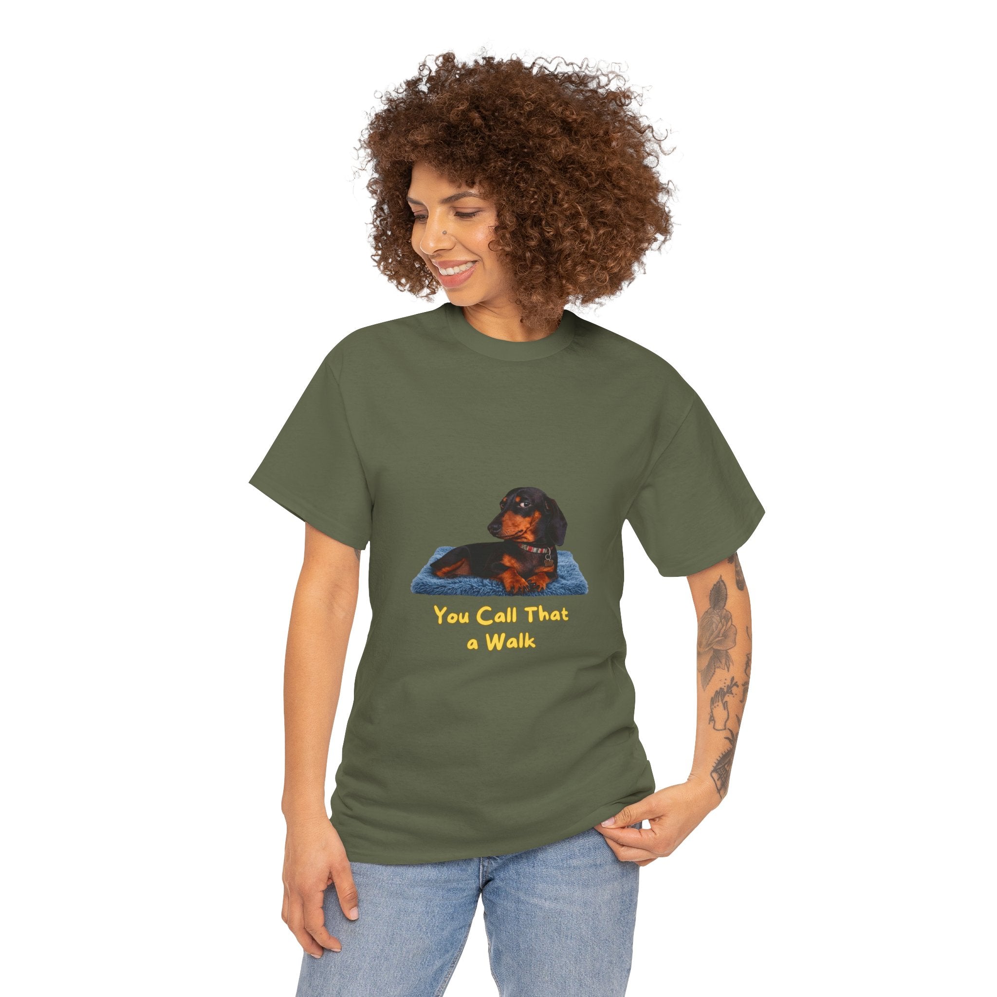 You Call That a Walk T-Shirt – Funny Dachshund Unimpressed Dog Side Eye | Sausage Dog Wiener Dog Graphic Tee