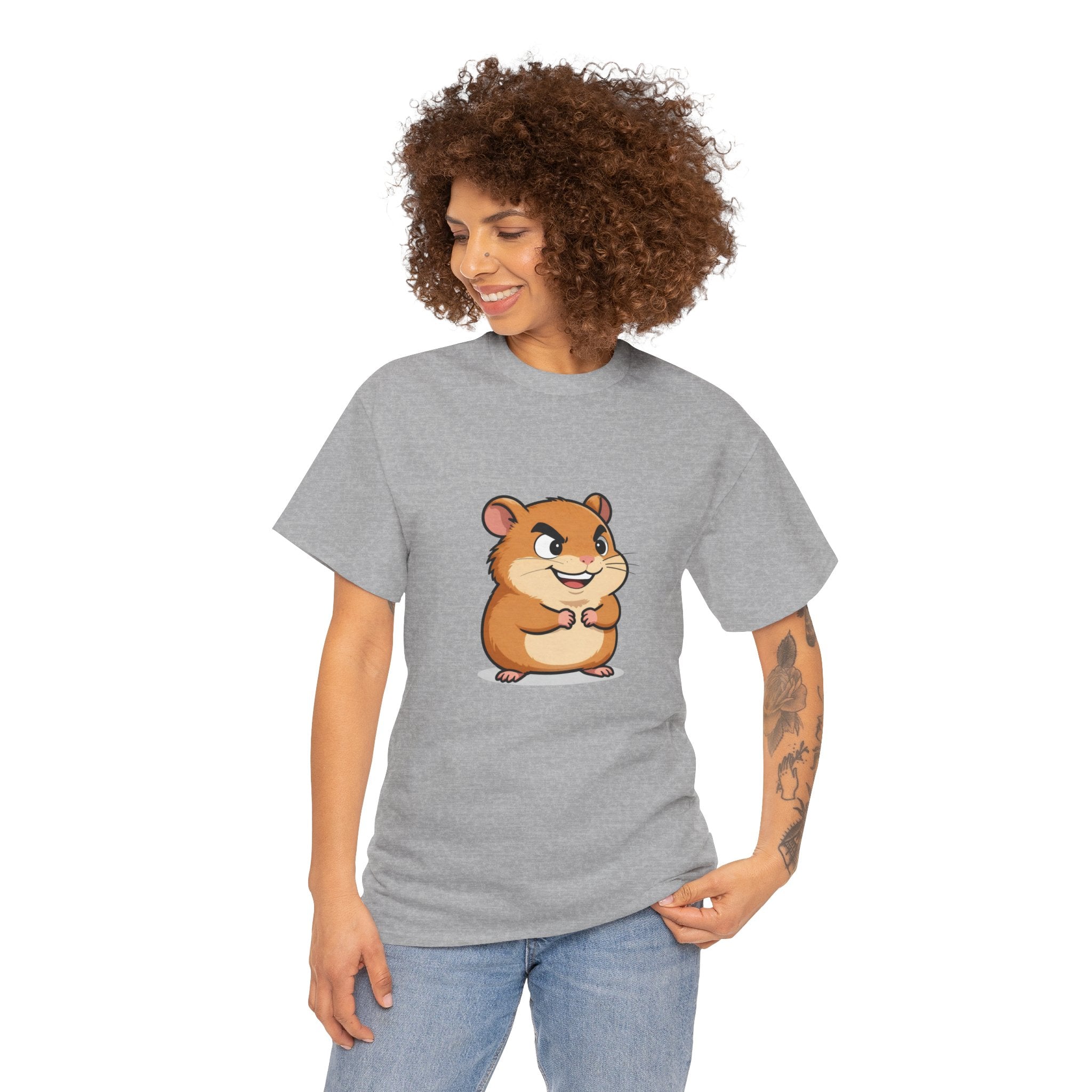 Cheeky Hamster Cartoon T-Shirt | Funny Sly Grin Hamster Tee