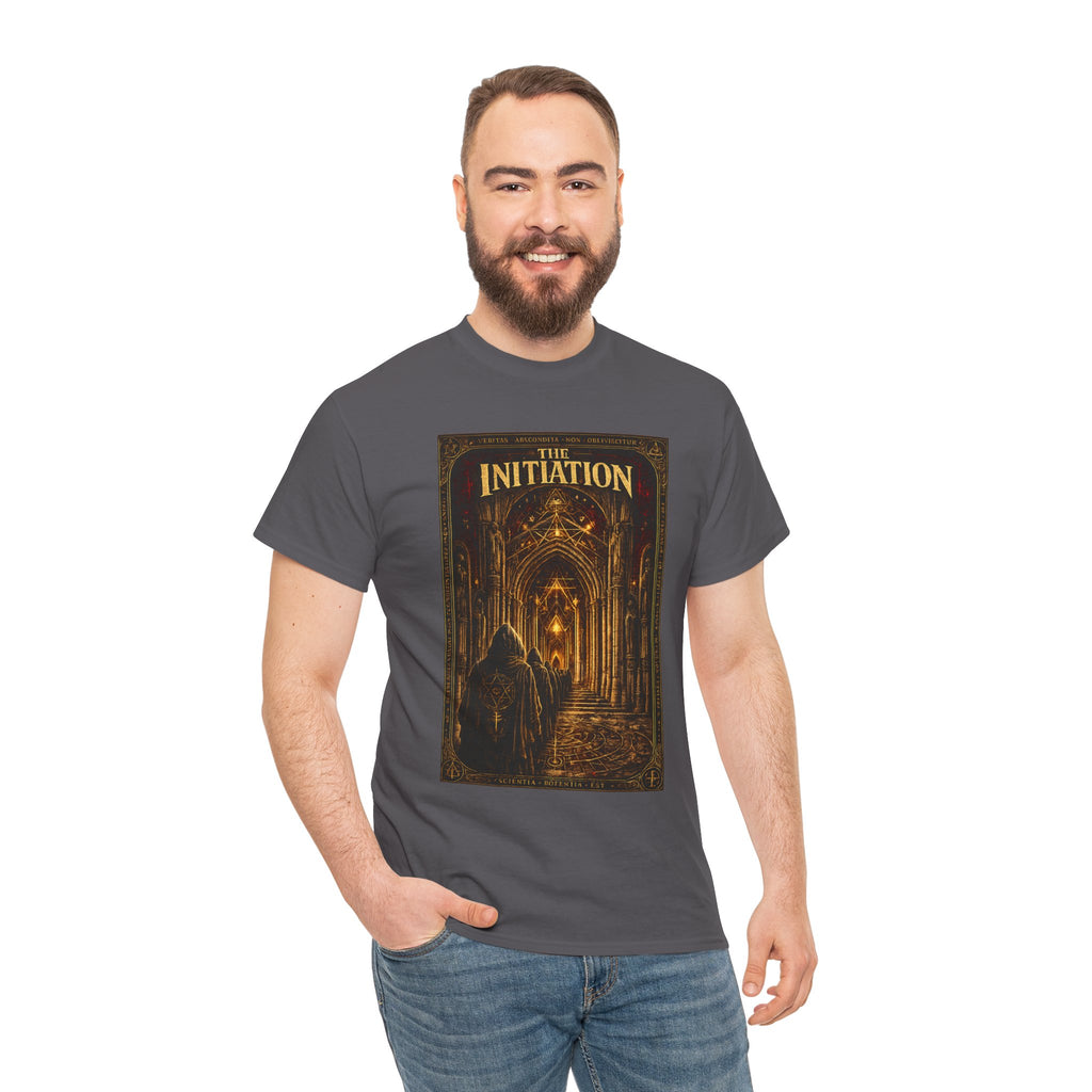 The Initiation – Secret Society Gothic Cathedral Occult Ritual Graphic T-Shirt