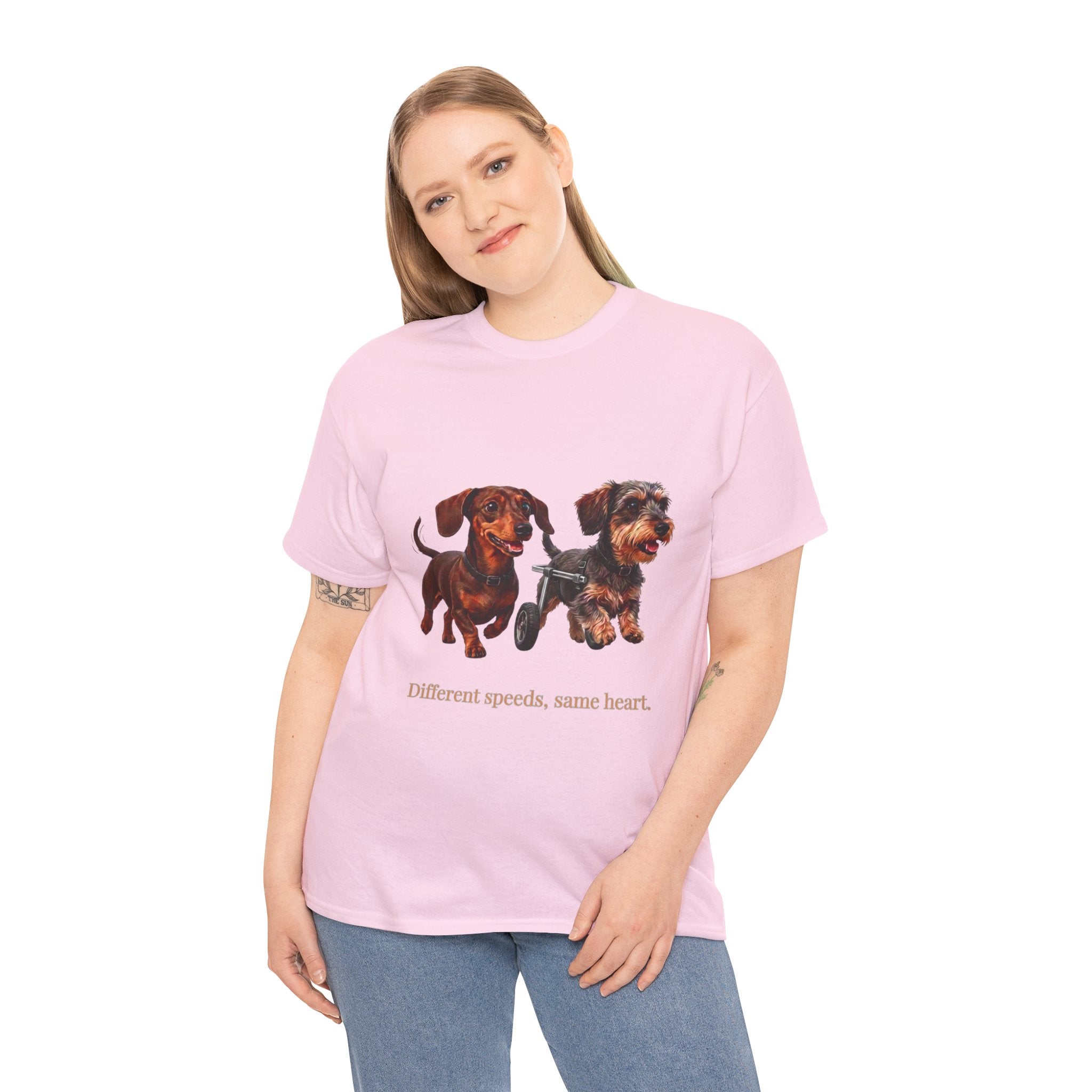 Dachshund Duo Tee — “Different speeds, same heart” Dog Lover T-Shirt