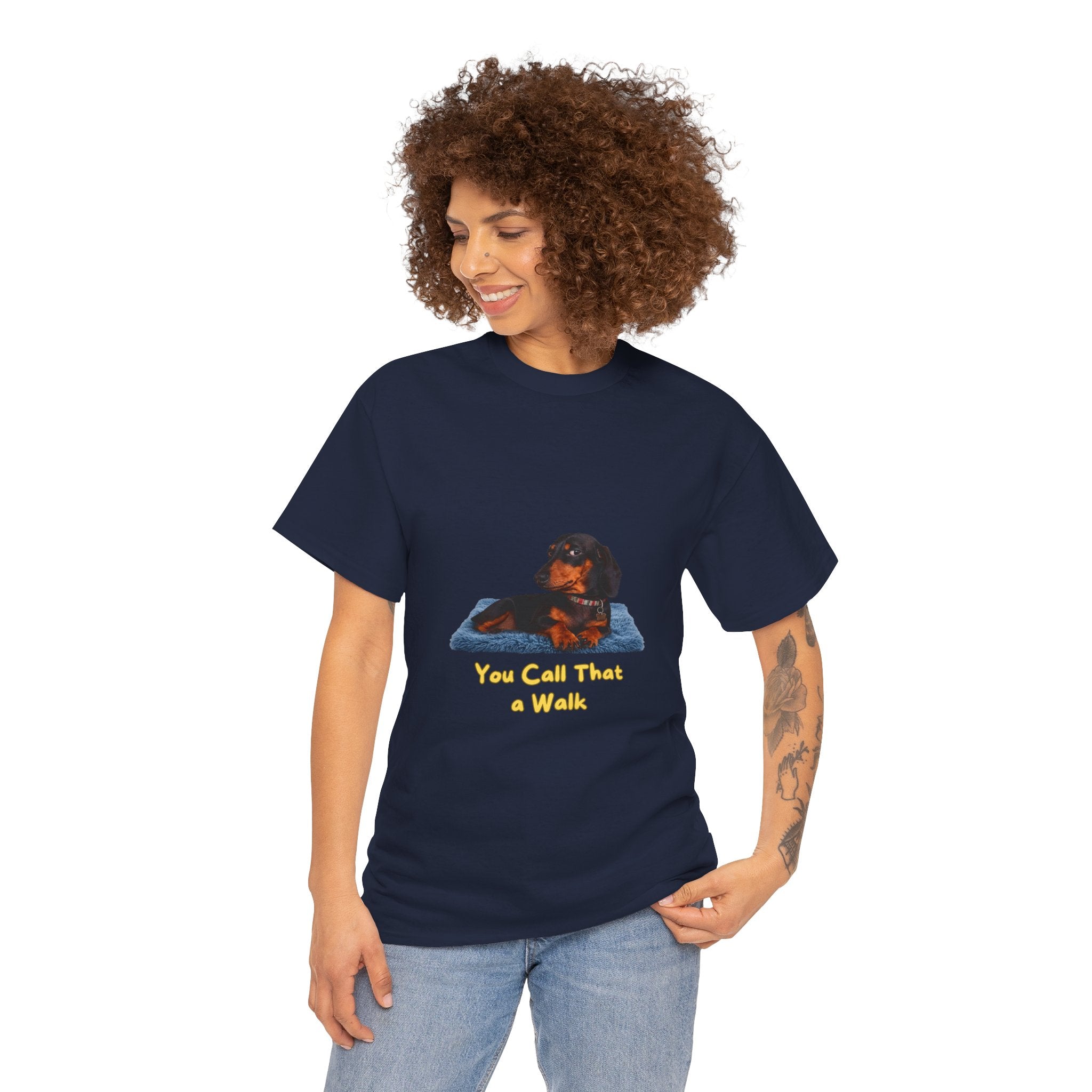 You Call That a Walk T-Shirt – Funny Dachshund Unimpressed Dog Side Eye | Sausage Dog Wiener Dog Graphic Tee