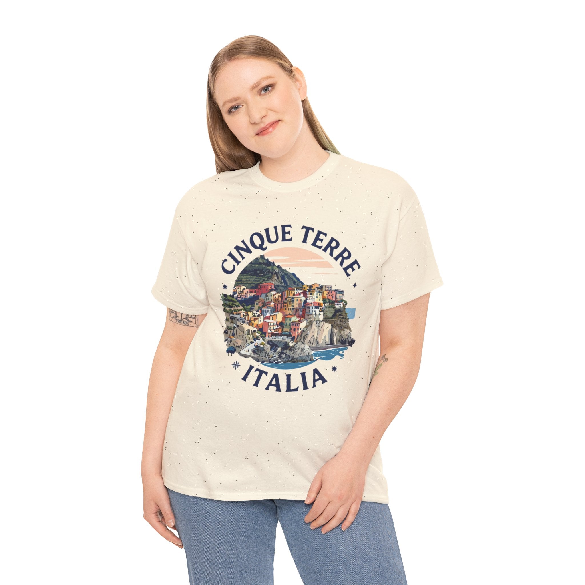 Cinque Terre T-Shirt | Italia Coastal Hiking Tee | Italian Riviera Vintage Village Graphic Shirt | Italy Travel Gift