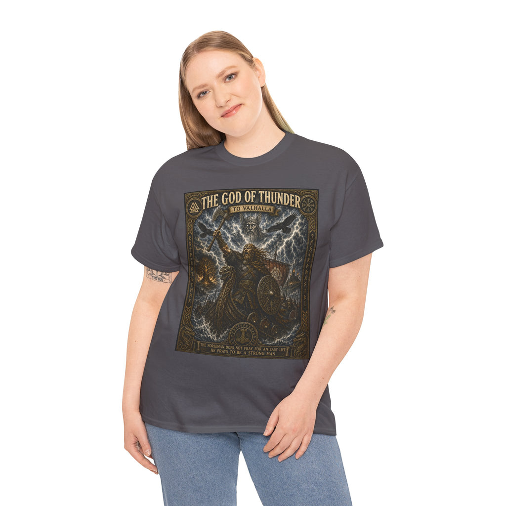 The God of Thunder – Viking Warrior Norse Mythology Odin Valhalla Graphic T-Shirt